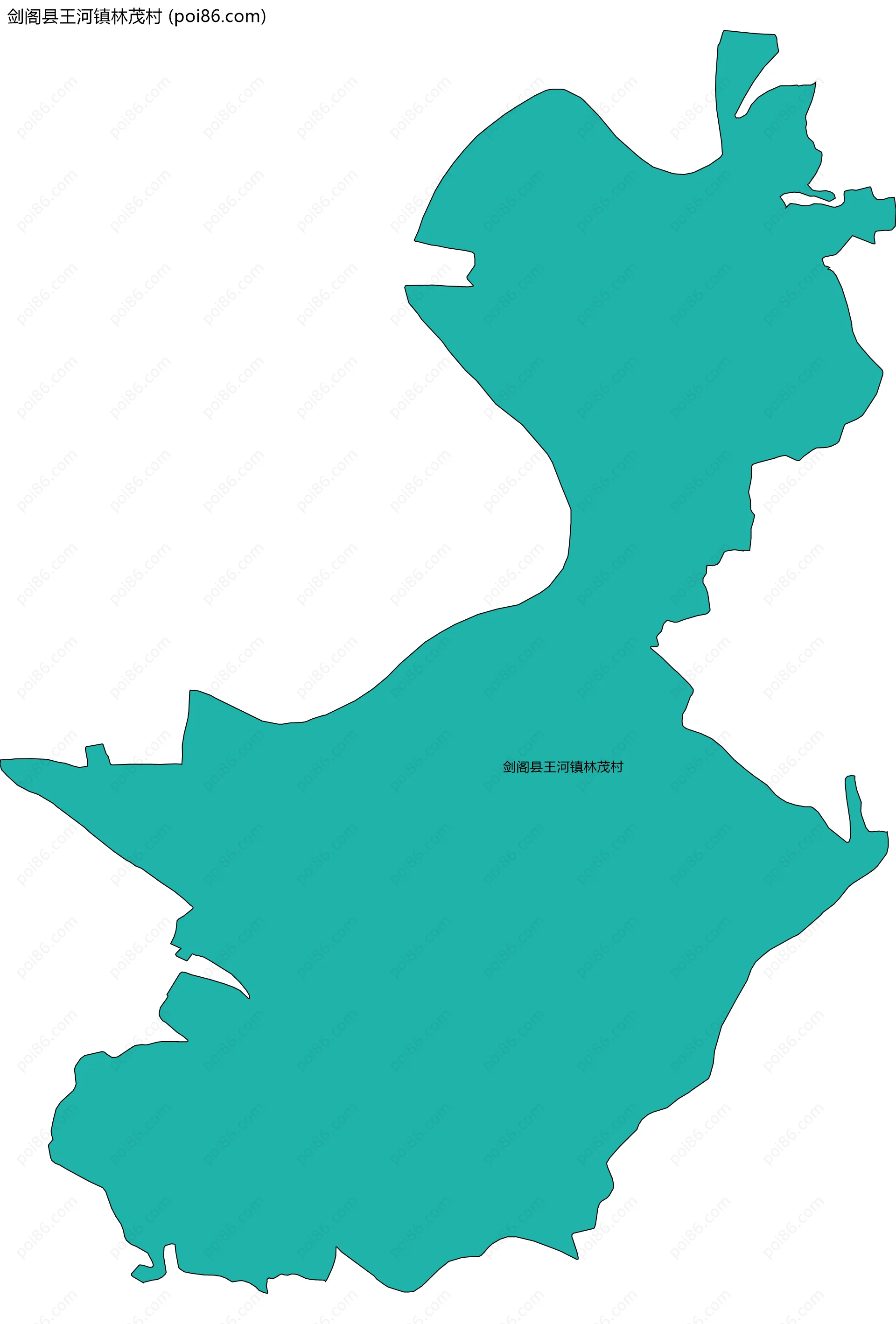 剑阁县王河镇林茂村边界地图