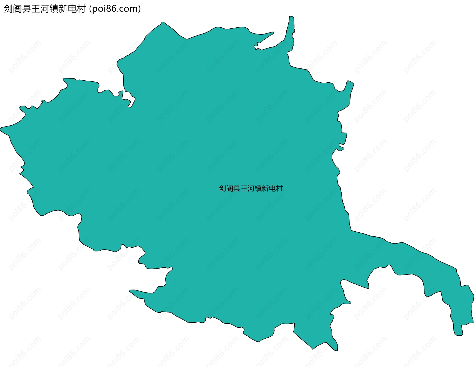 剑阁县王河镇新电村边界地图