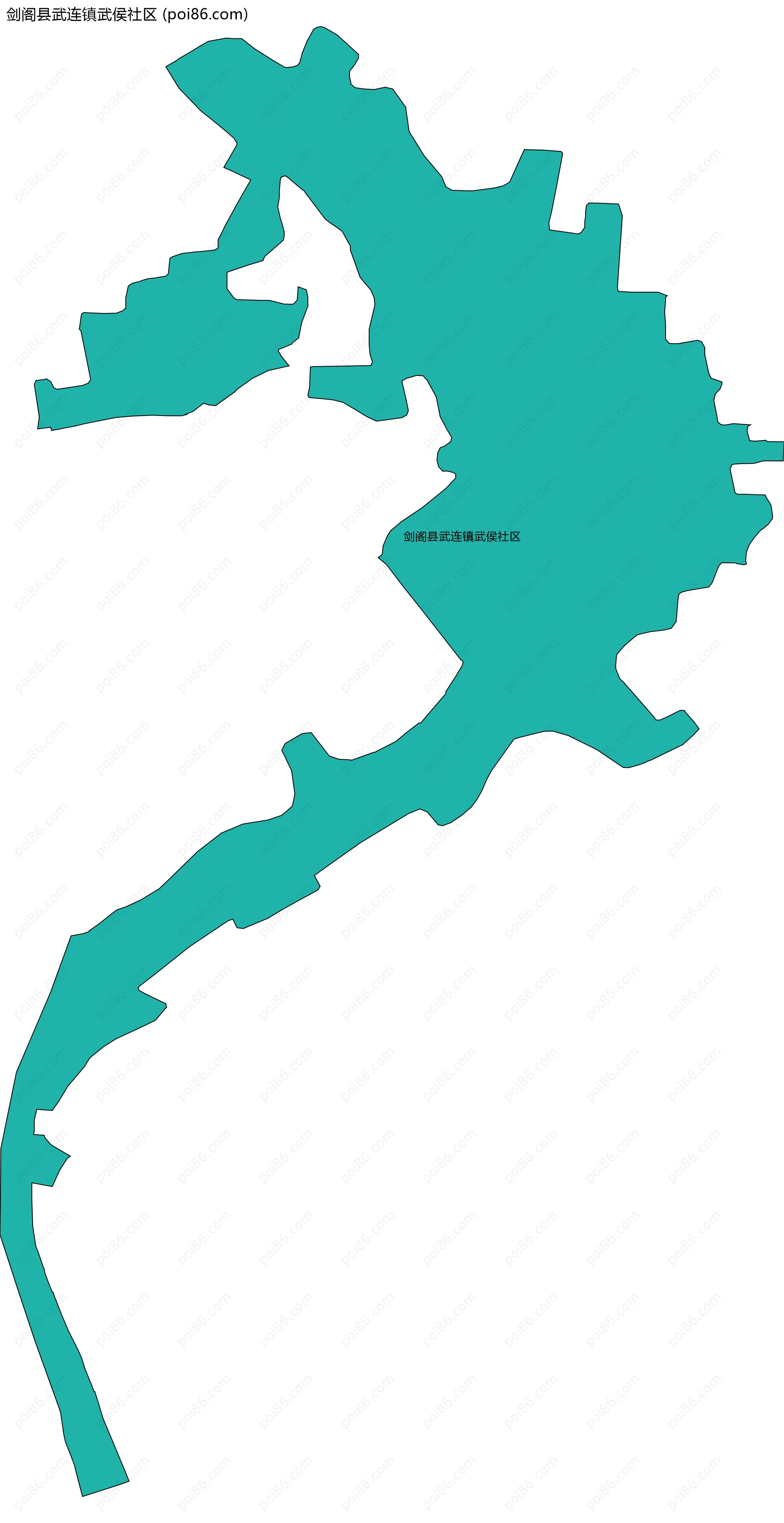 剑阁县武连镇武侯社区边界地图