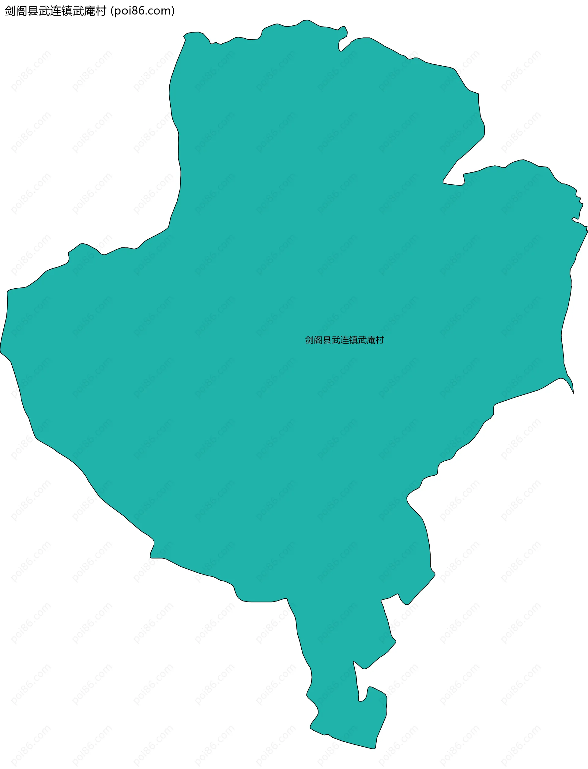 剑阁县武连镇武庵村边界地图