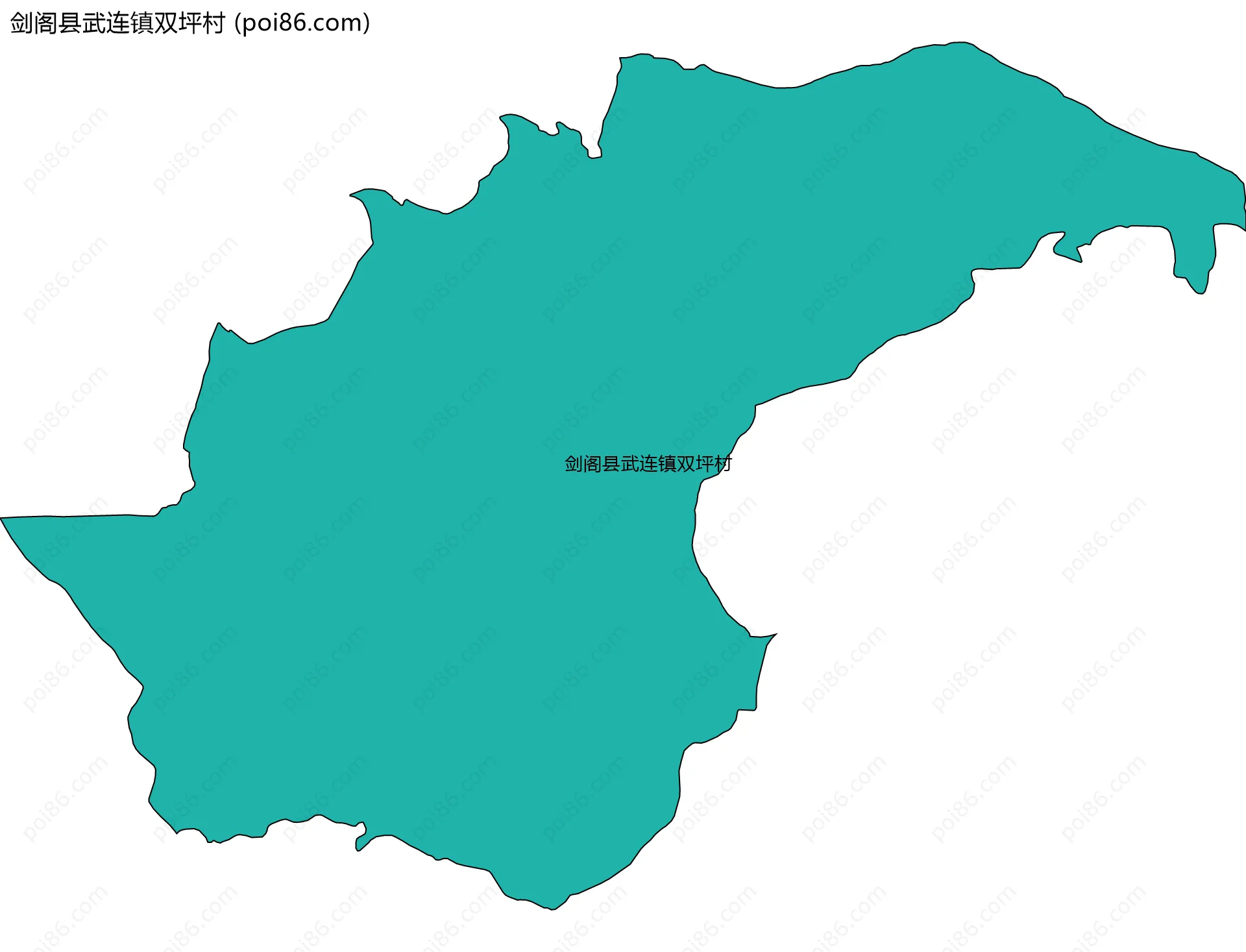 剑阁县武连镇双坪村边界地图