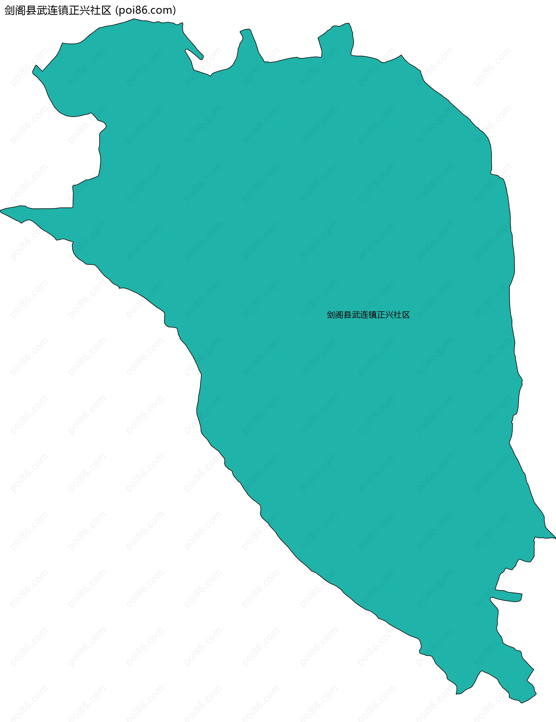 剑阁县武连镇正兴社区边界地图