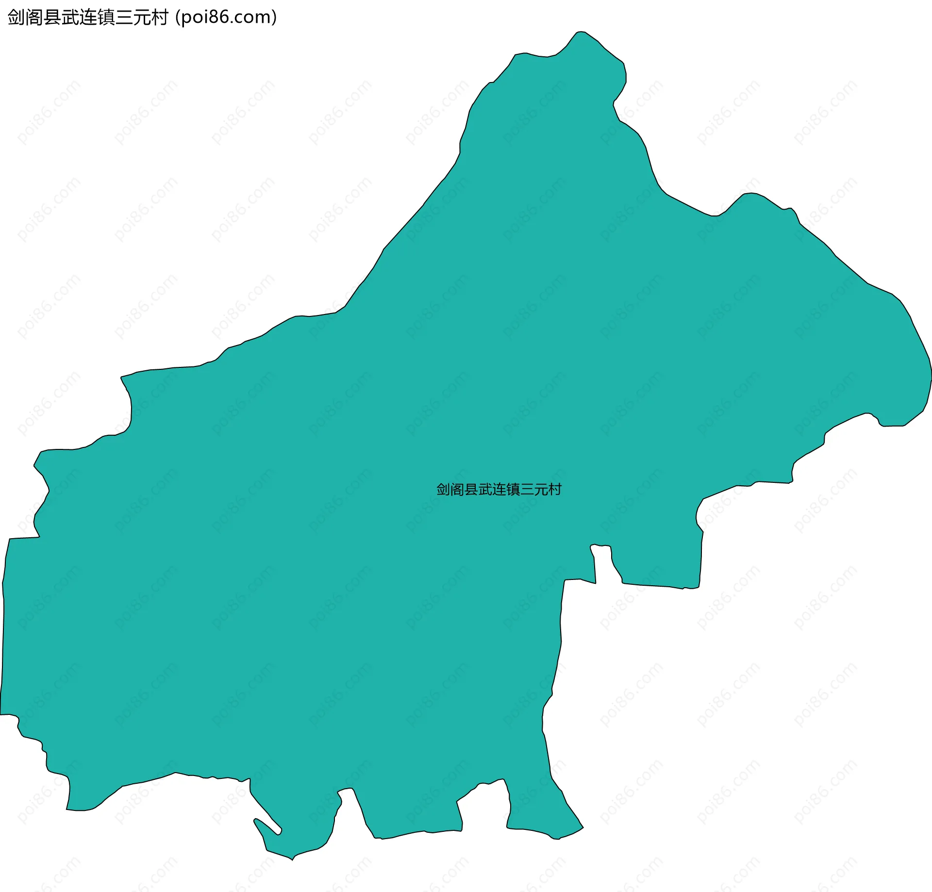 剑阁县武连镇三元村边界地图