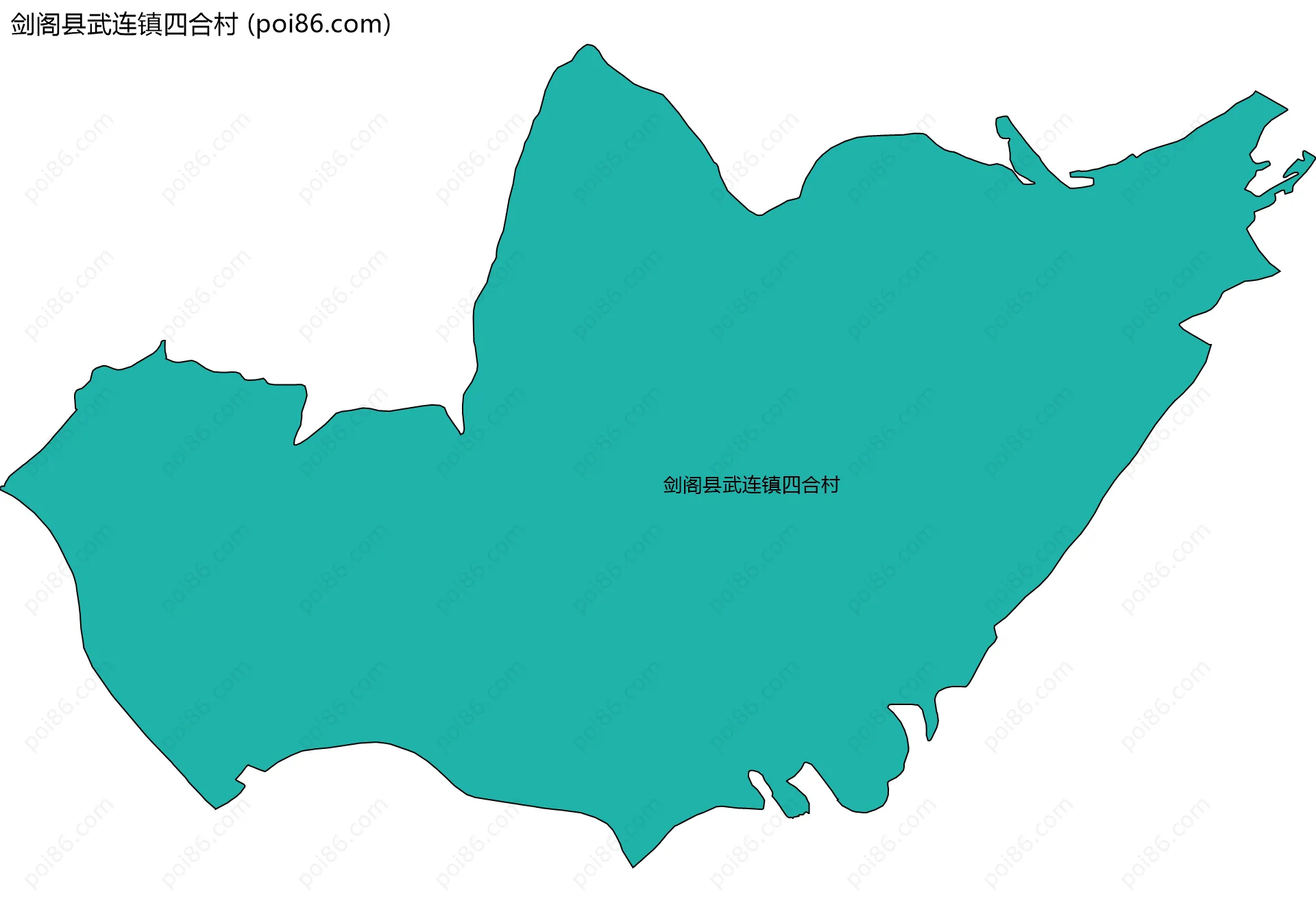 剑阁县武连镇四合村边界地图