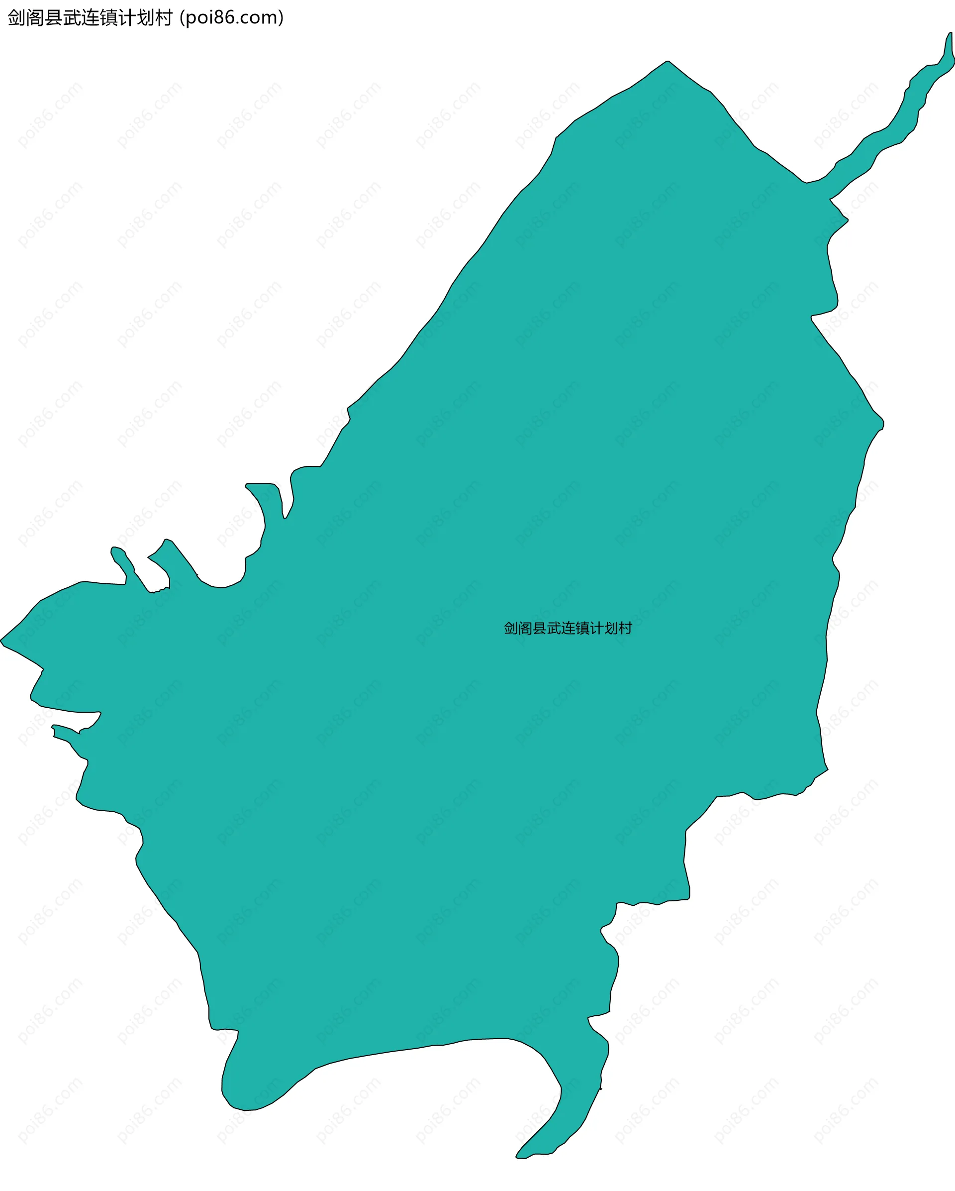 剑阁县武连镇计划村边界地图