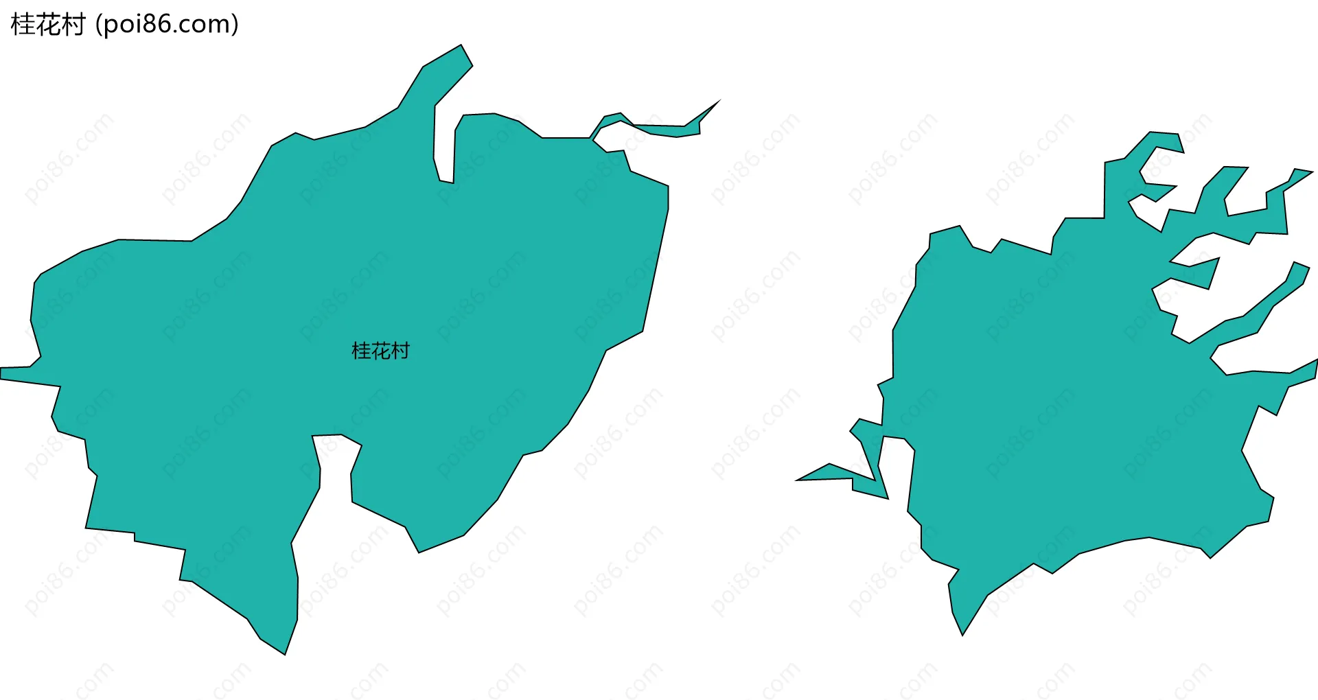 桂花村边界地图