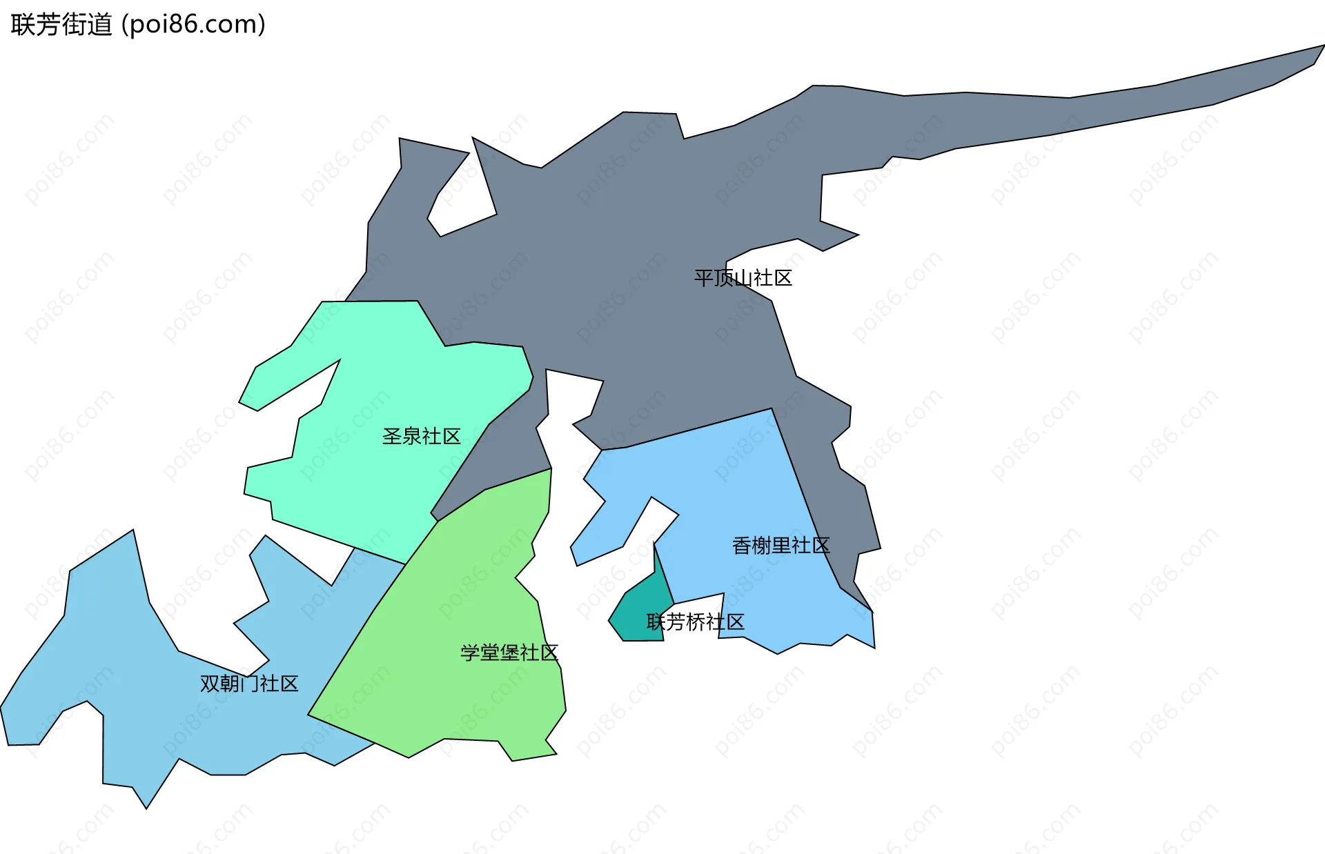 联芳街道边界地图(五级行政区划)