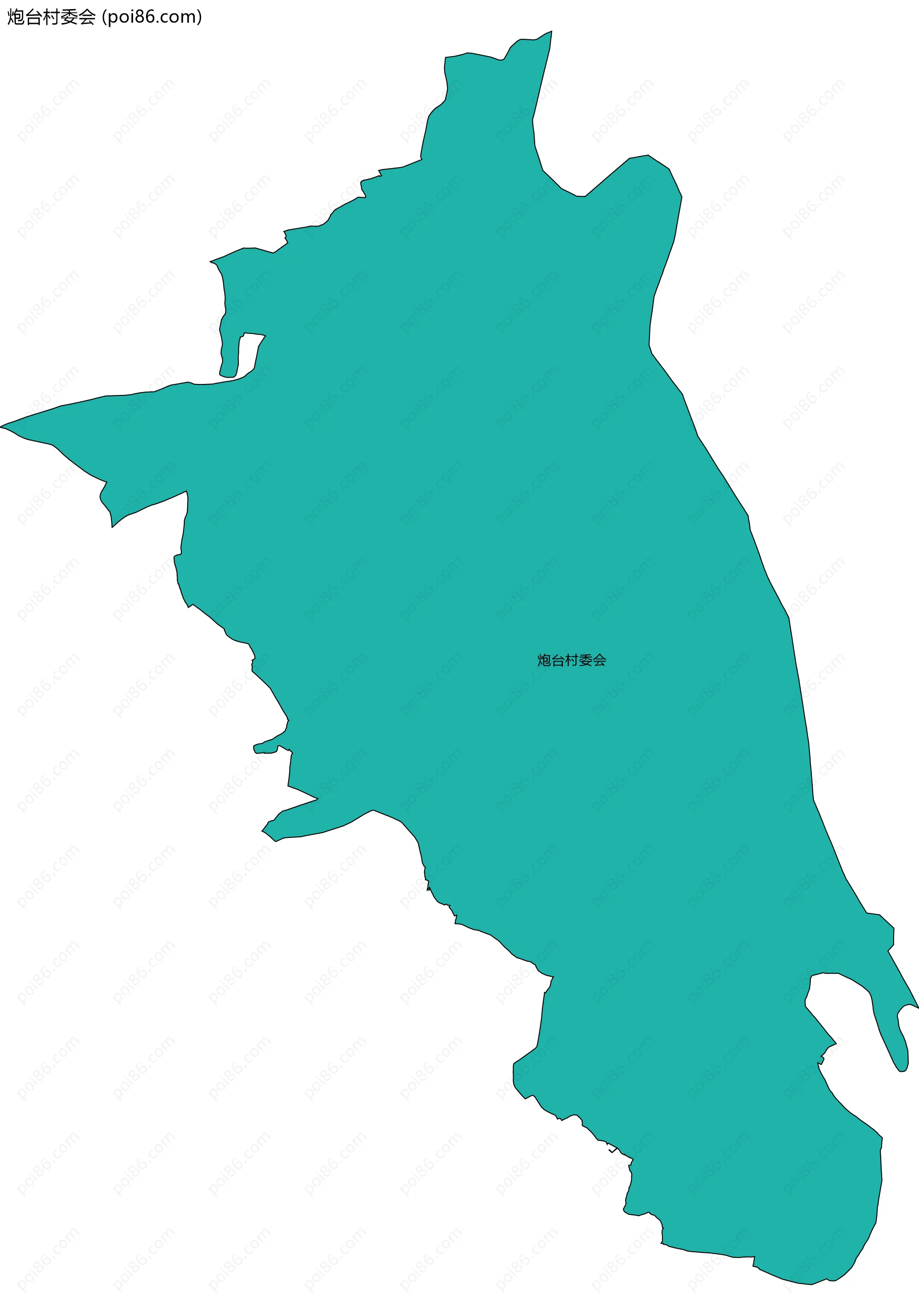 炮台村委会边界地图