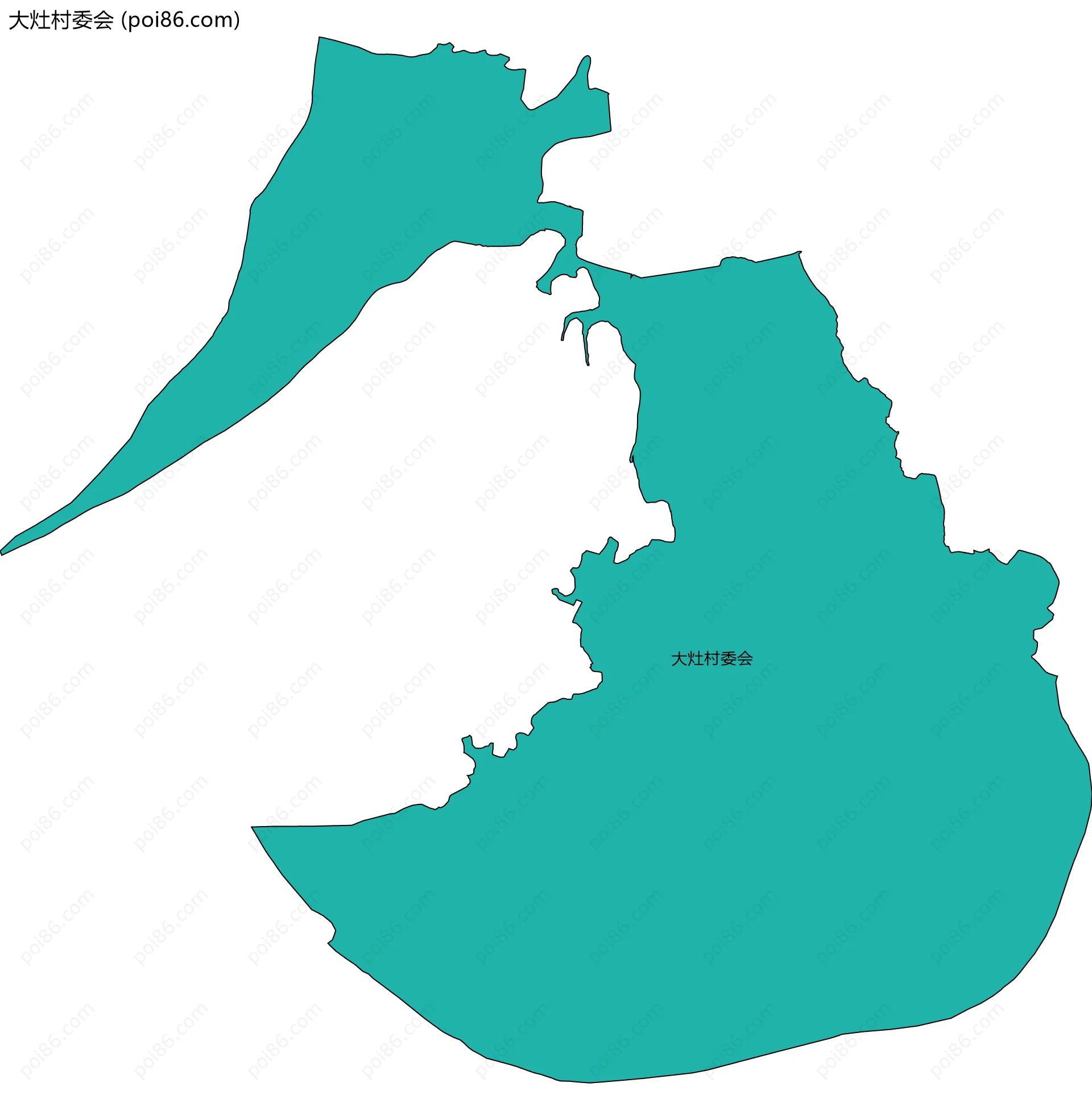 大灶村委会边界地图