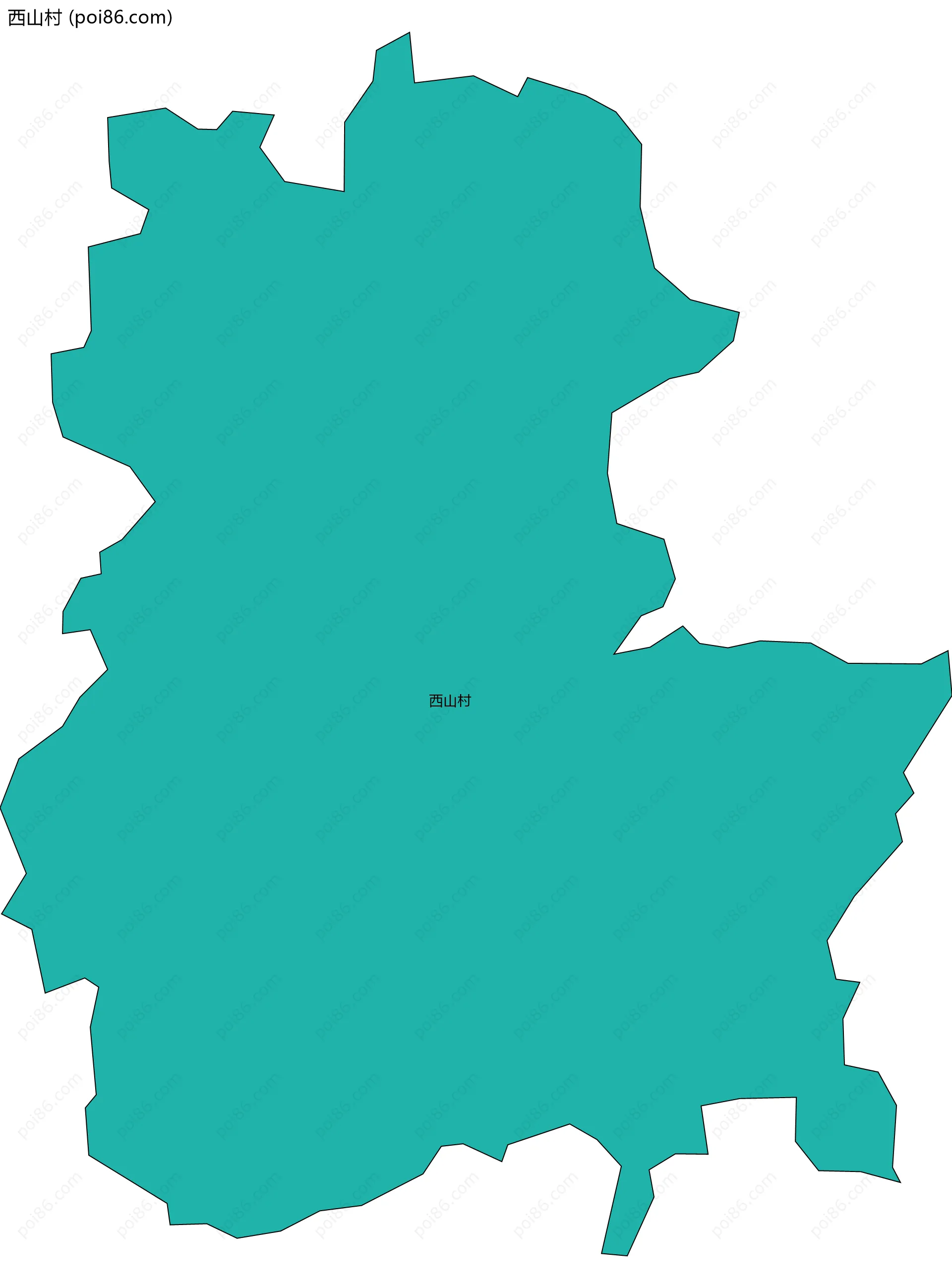 西山村边界地图