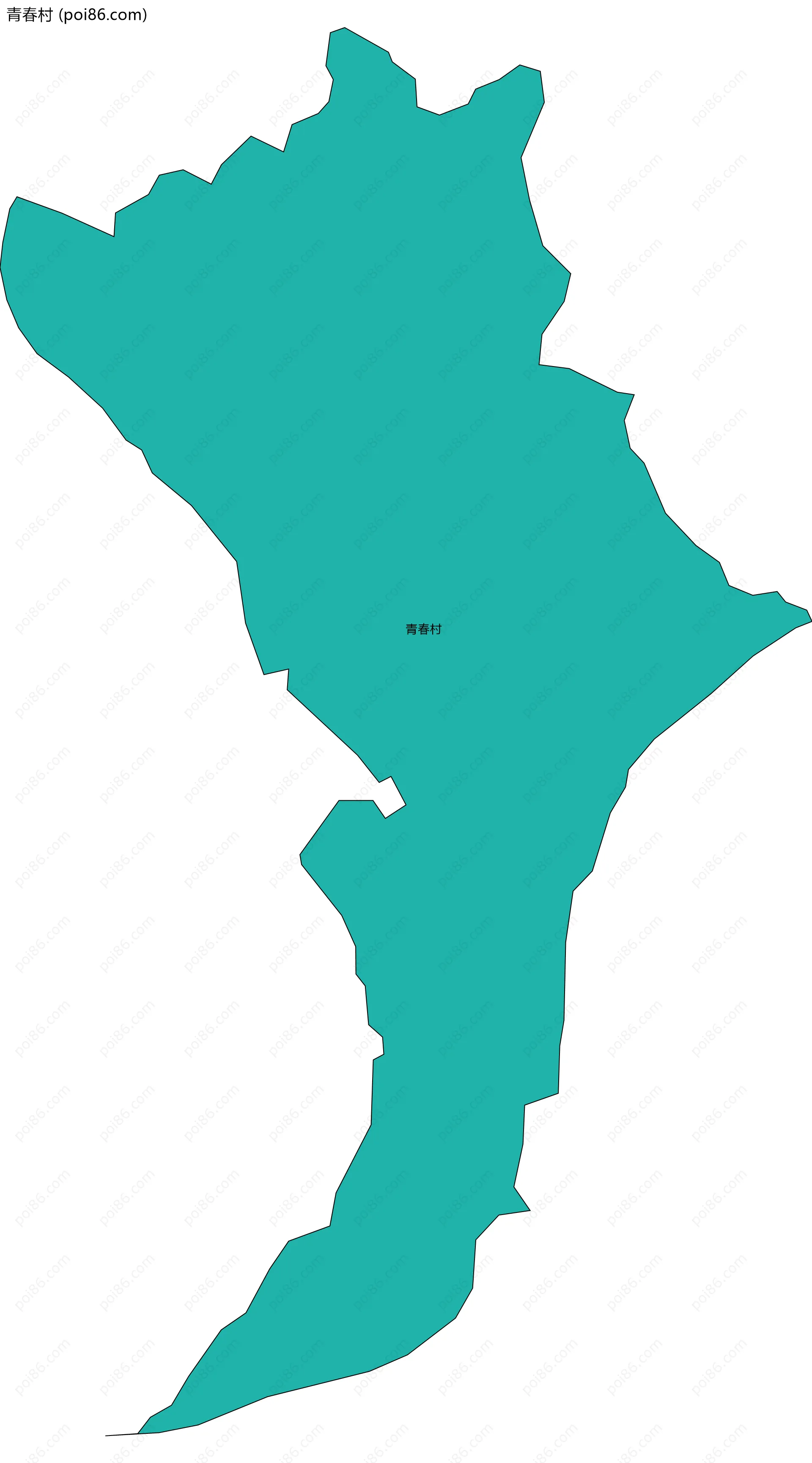 青春村边界地图