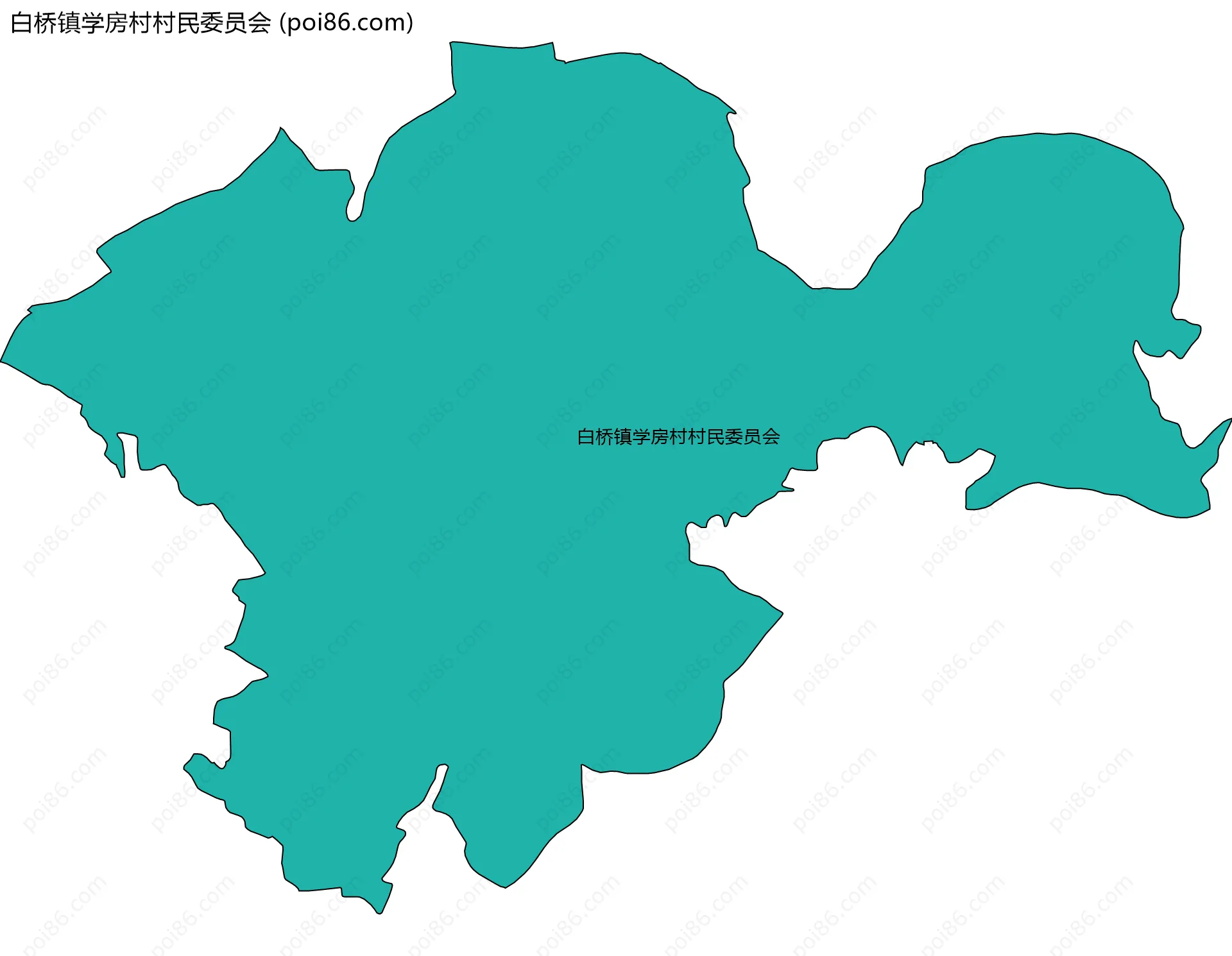 白桥镇学房村村民委员会边界地图