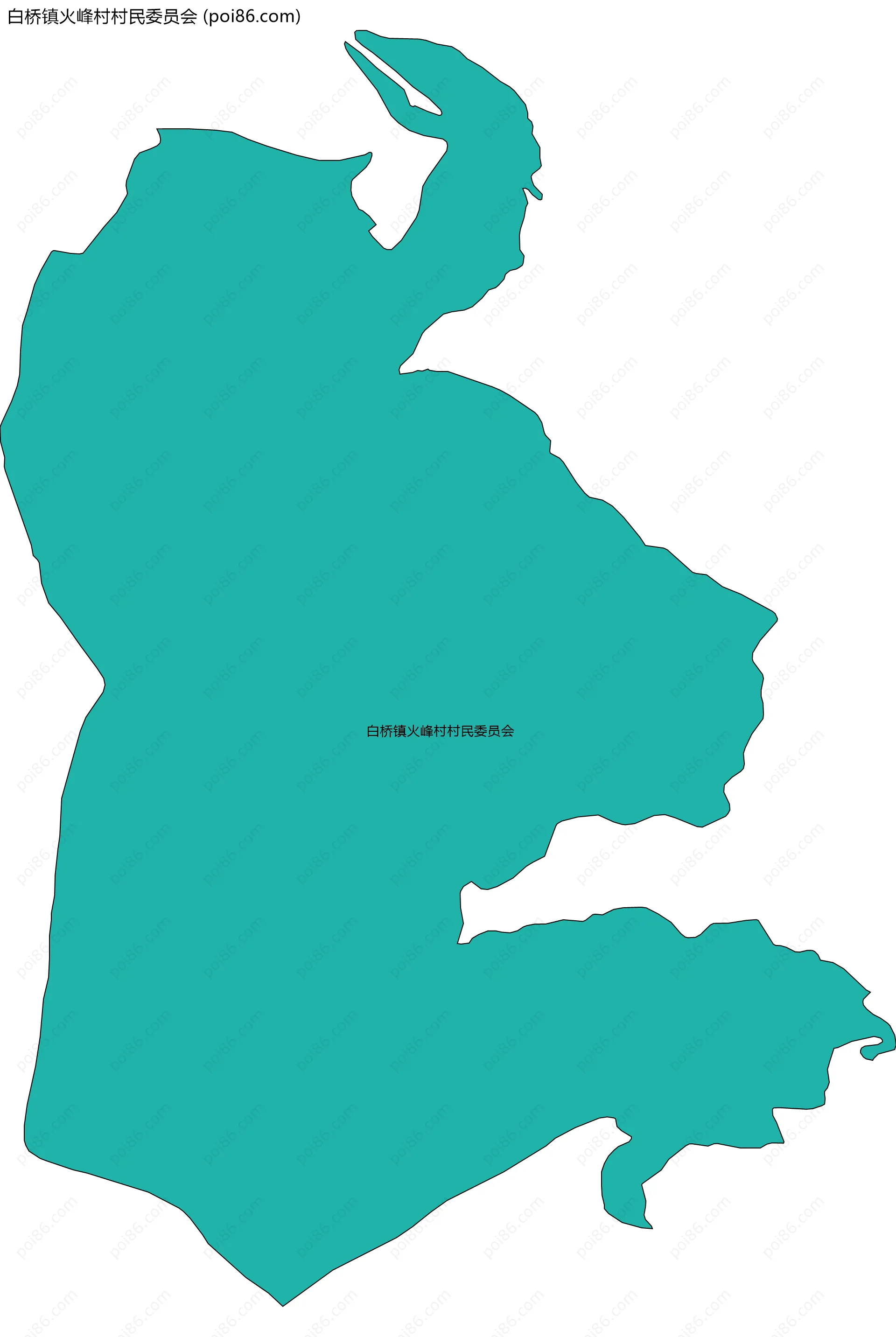 白桥镇火峰村村民委员会边界地图