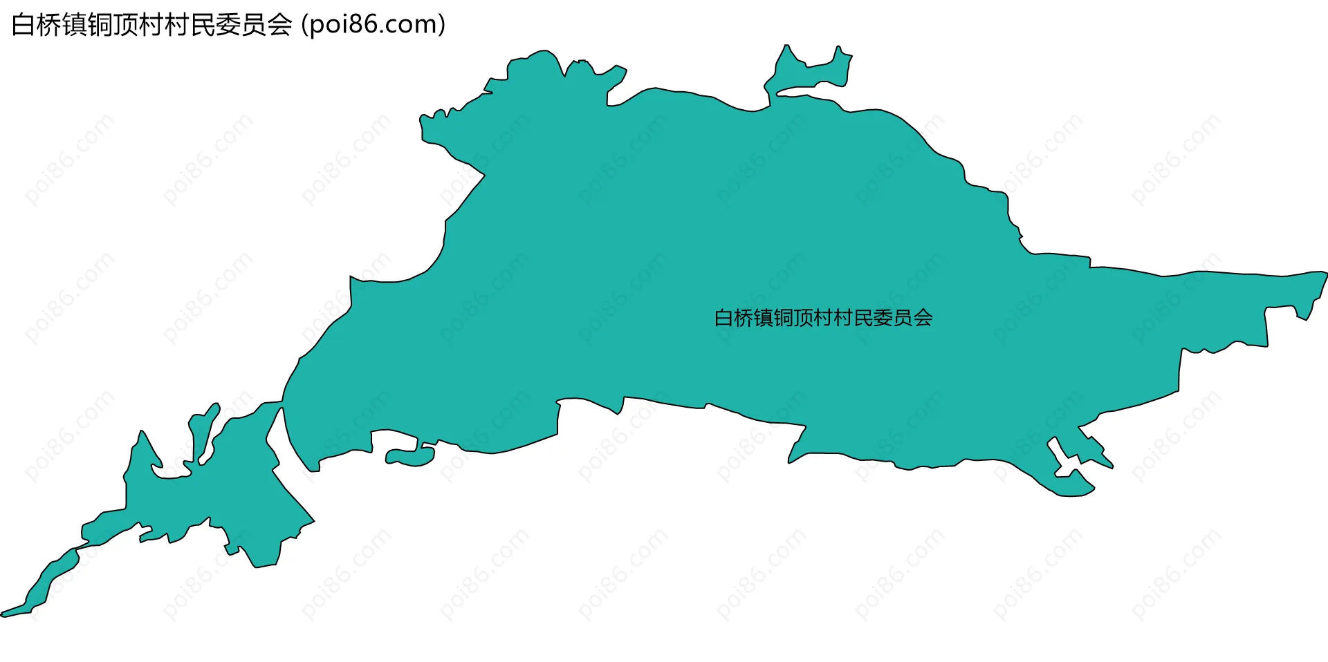 白桥镇铜顶村村民委员会边界地图