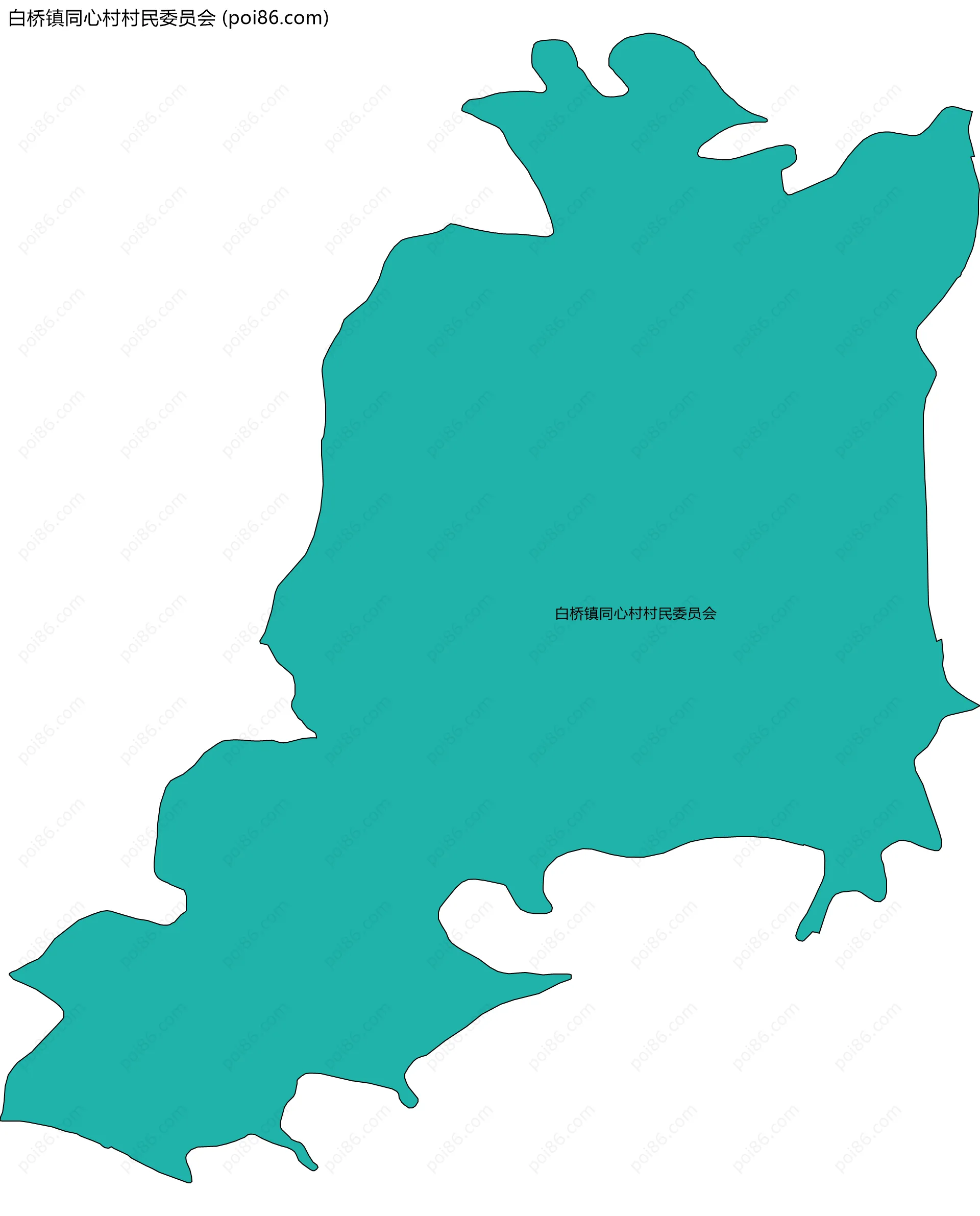 白桥镇同心村村民委员会边界地图
