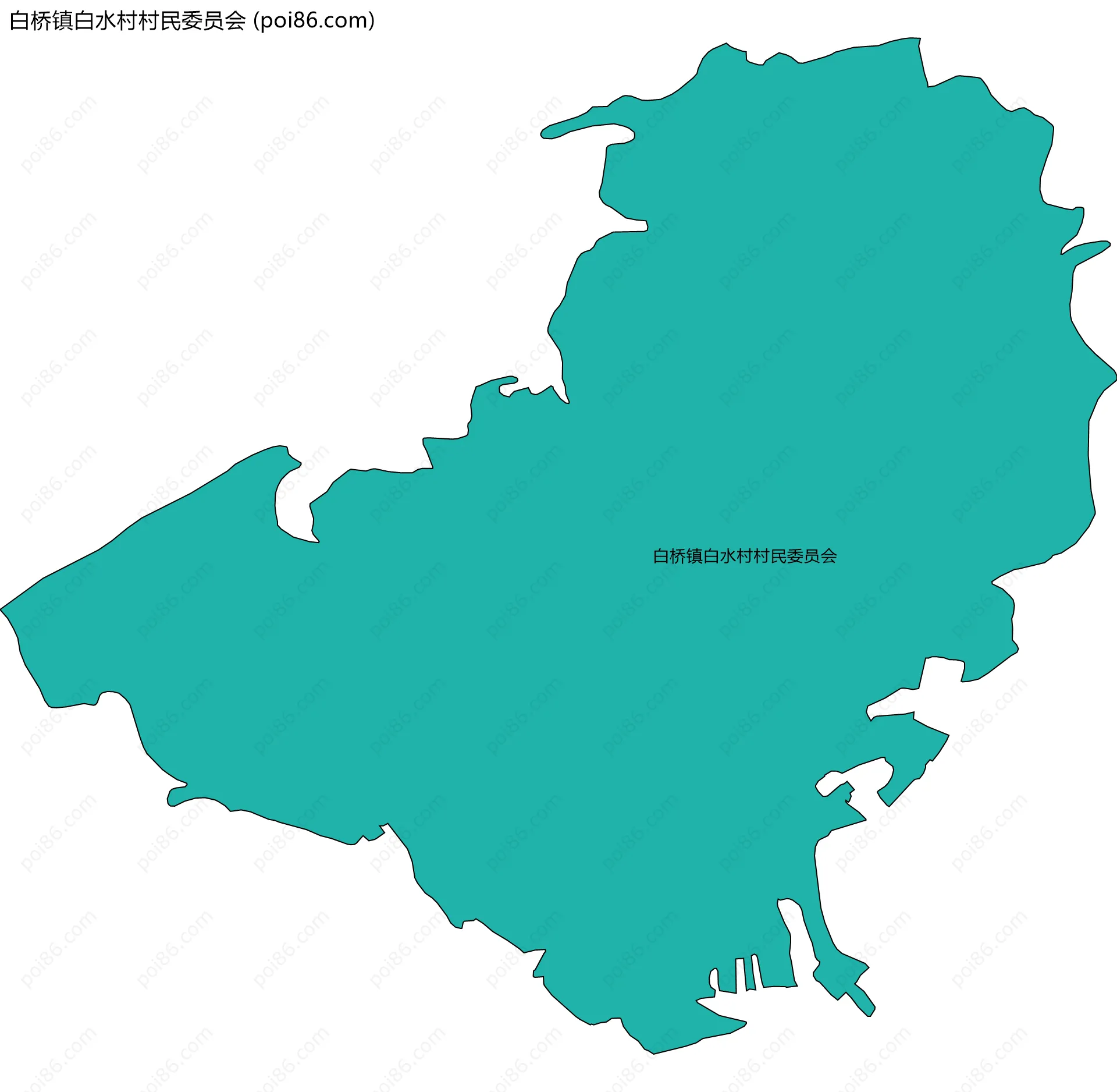 白桥镇白水村村民委员会边界地图