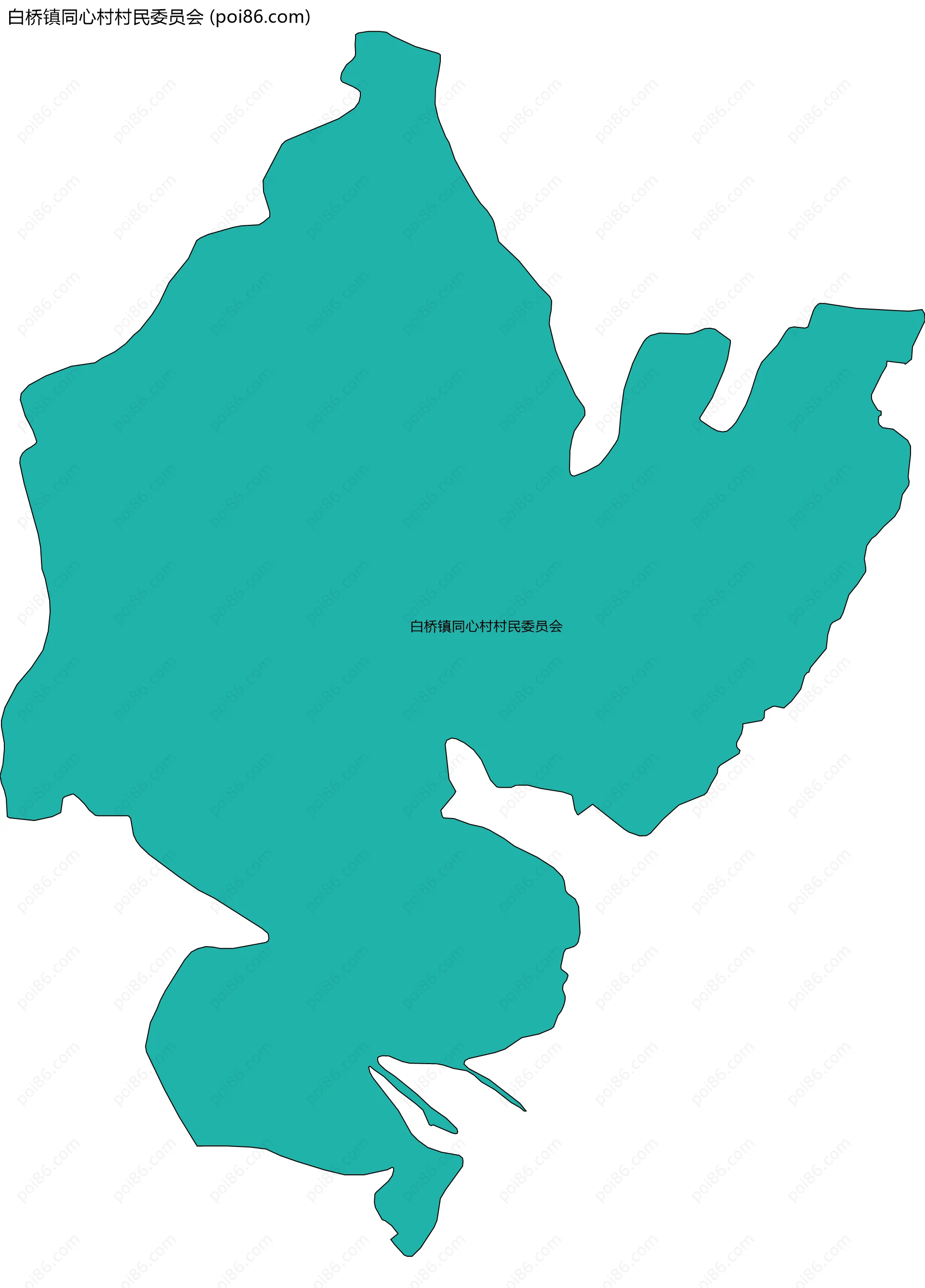 白桥镇同心村村民委员会边界地图