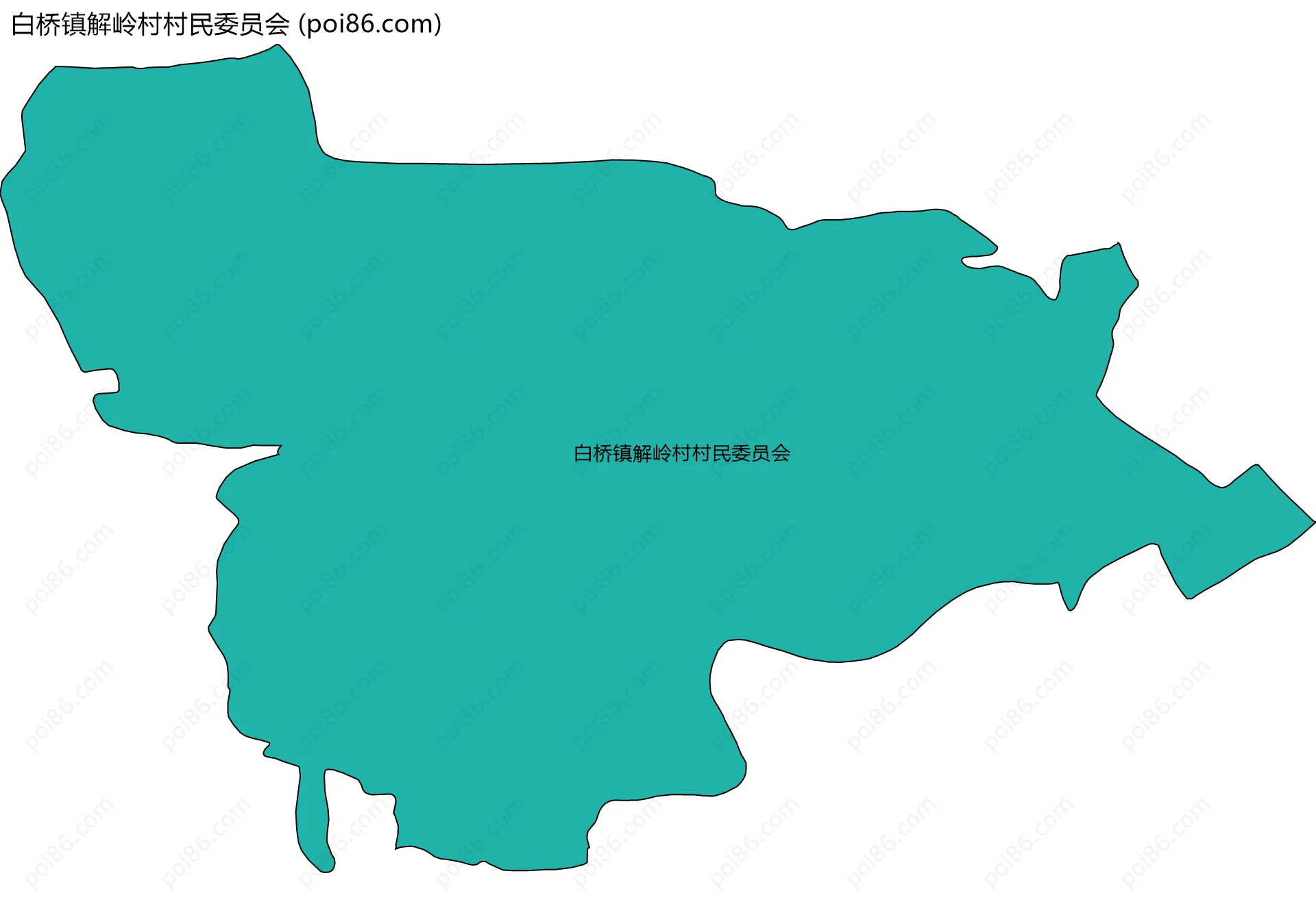 白桥镇解岭村村民委员会边界地图