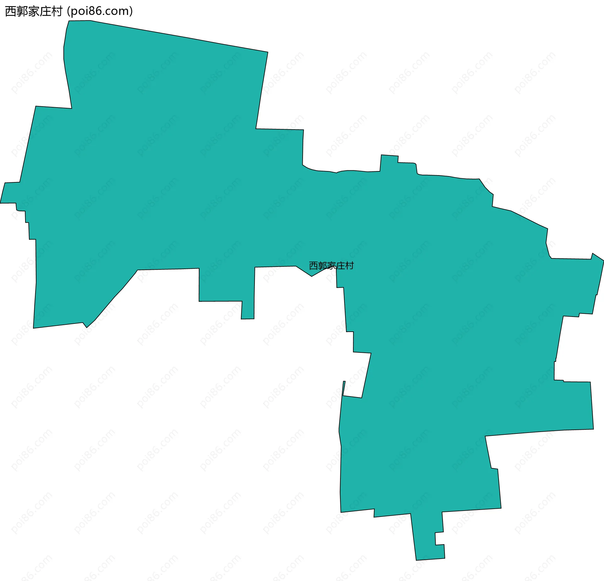 西郭家庄村边界地图