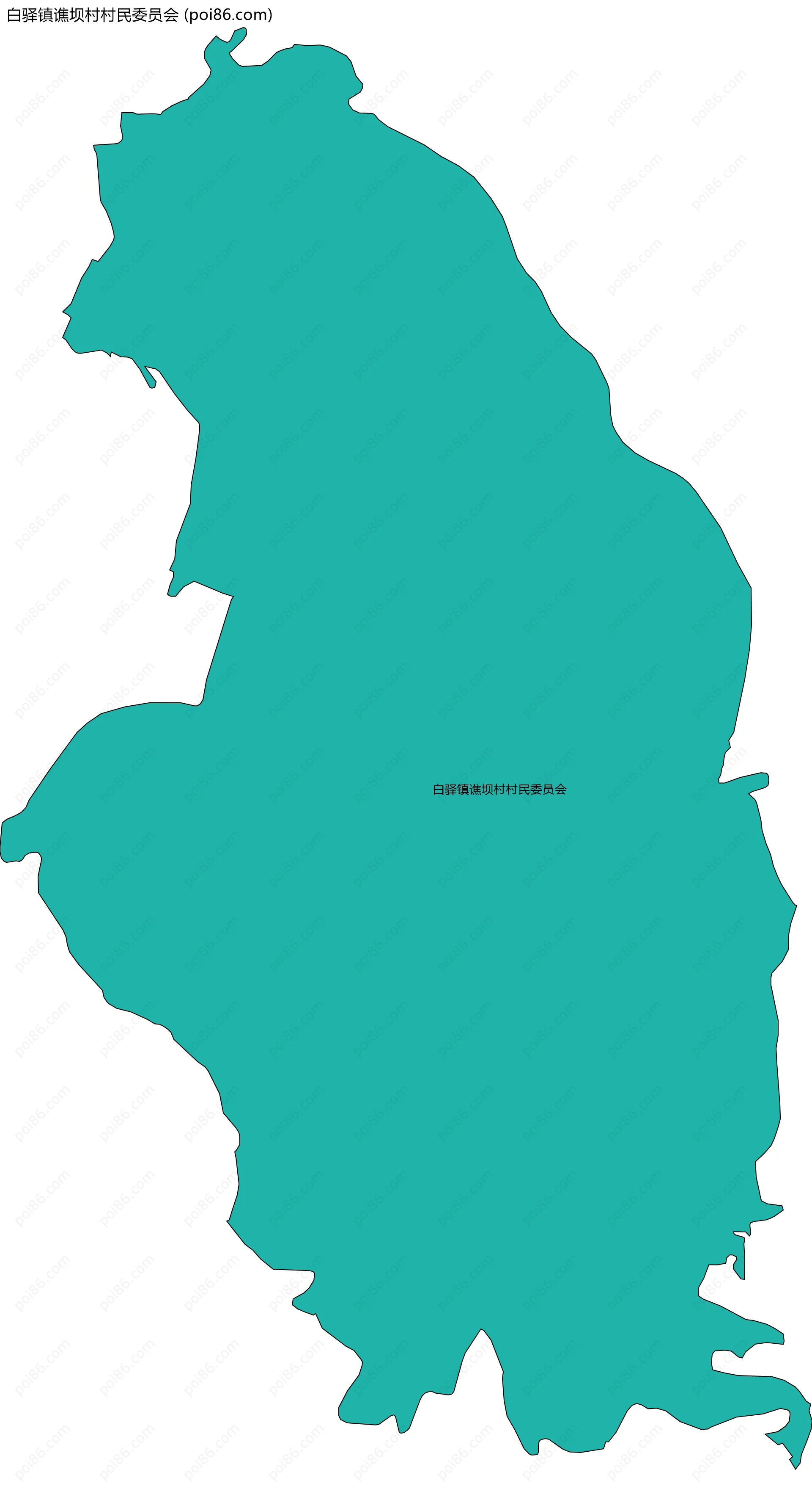 白驿镇谯坝村村民委员会边界地图