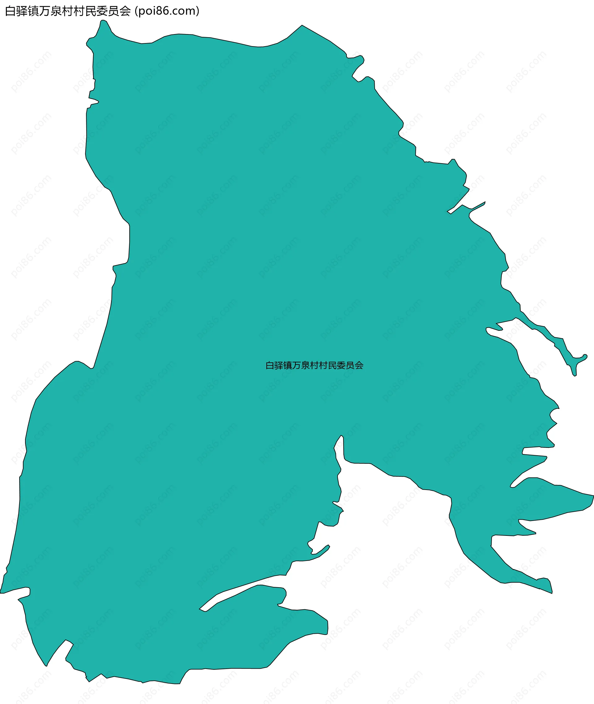 白驿镇万泉村村民委员会边界地图
