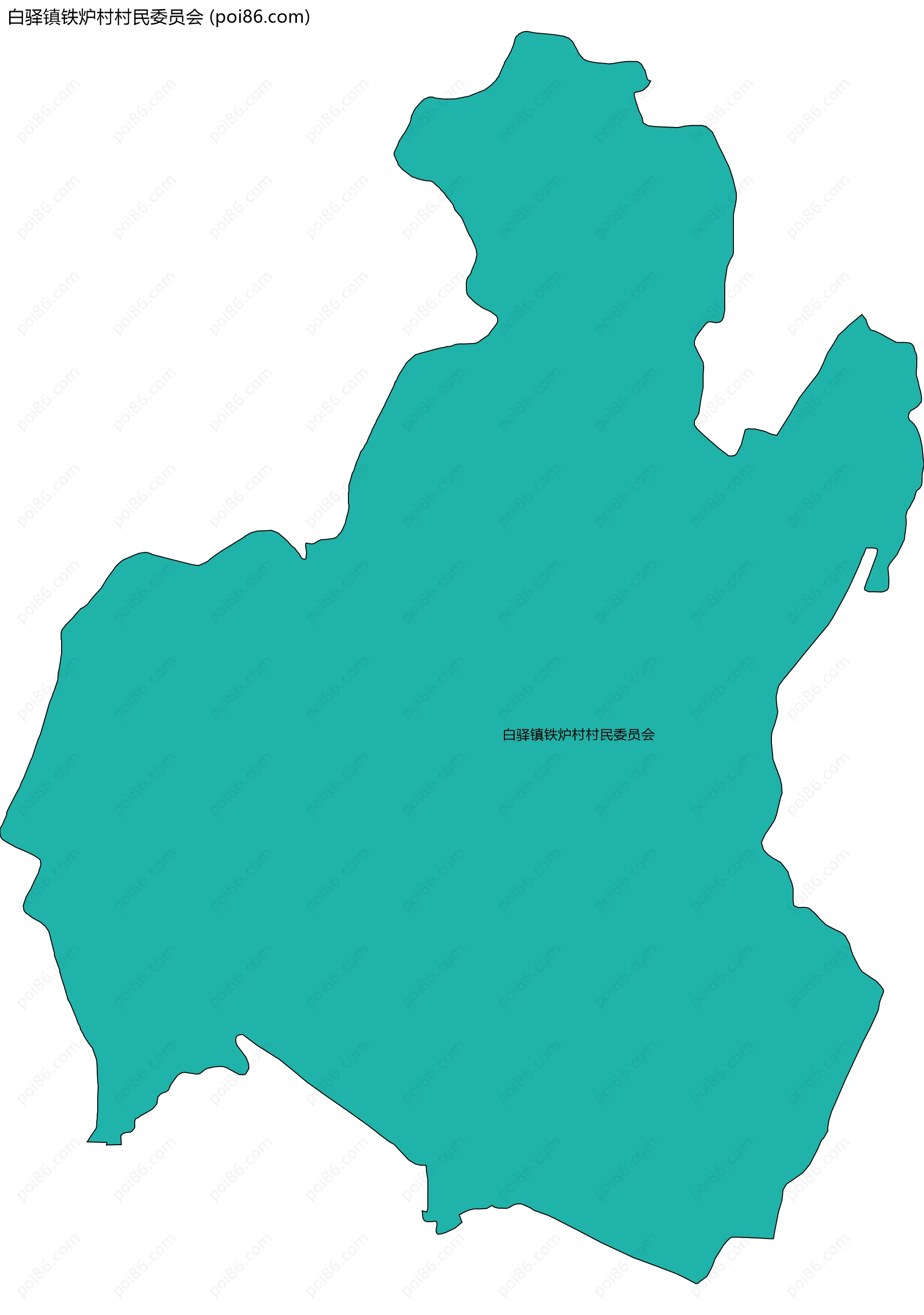 白驿镇铁炉村村民委员会边界地图