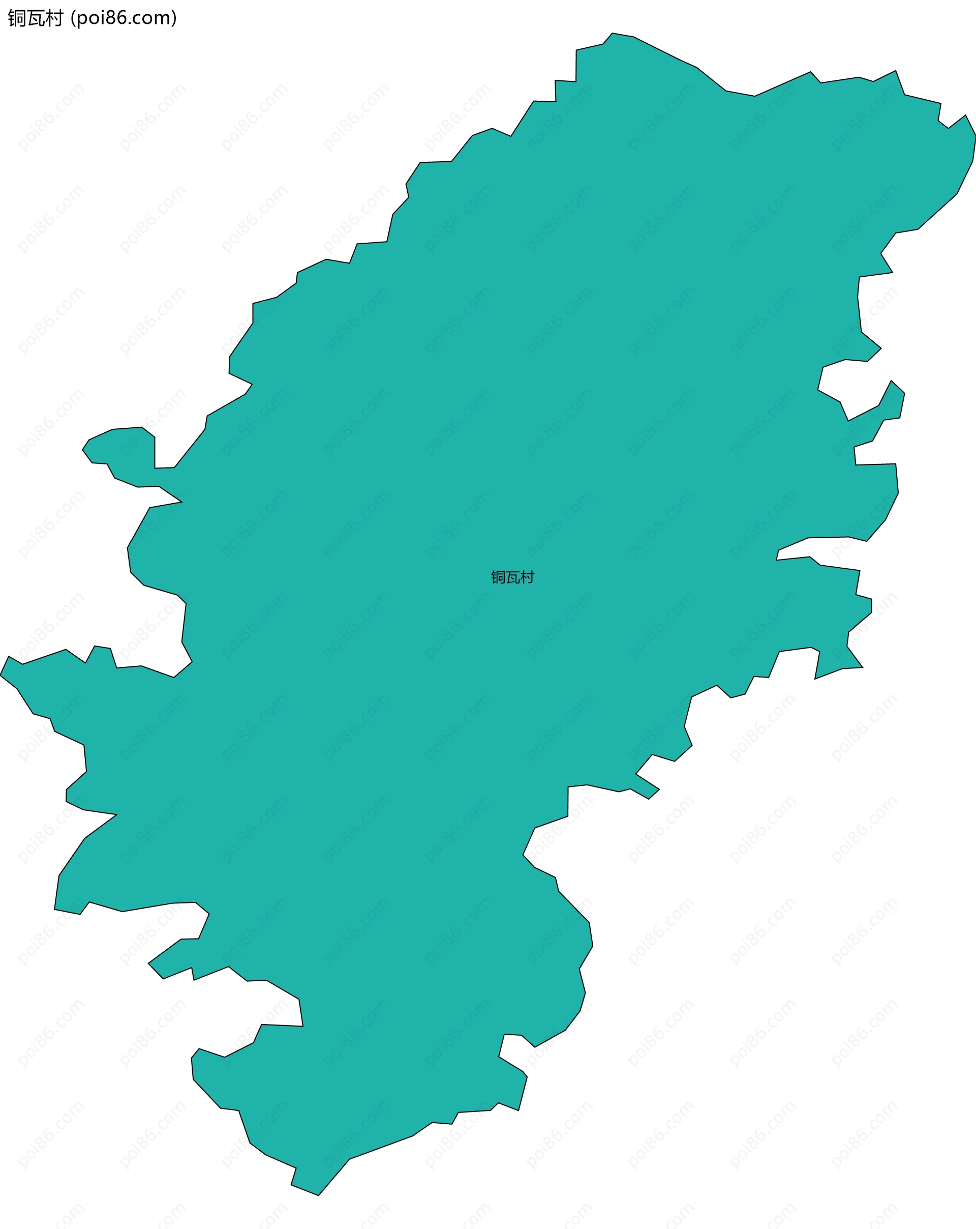 铜瓦村边界地图
