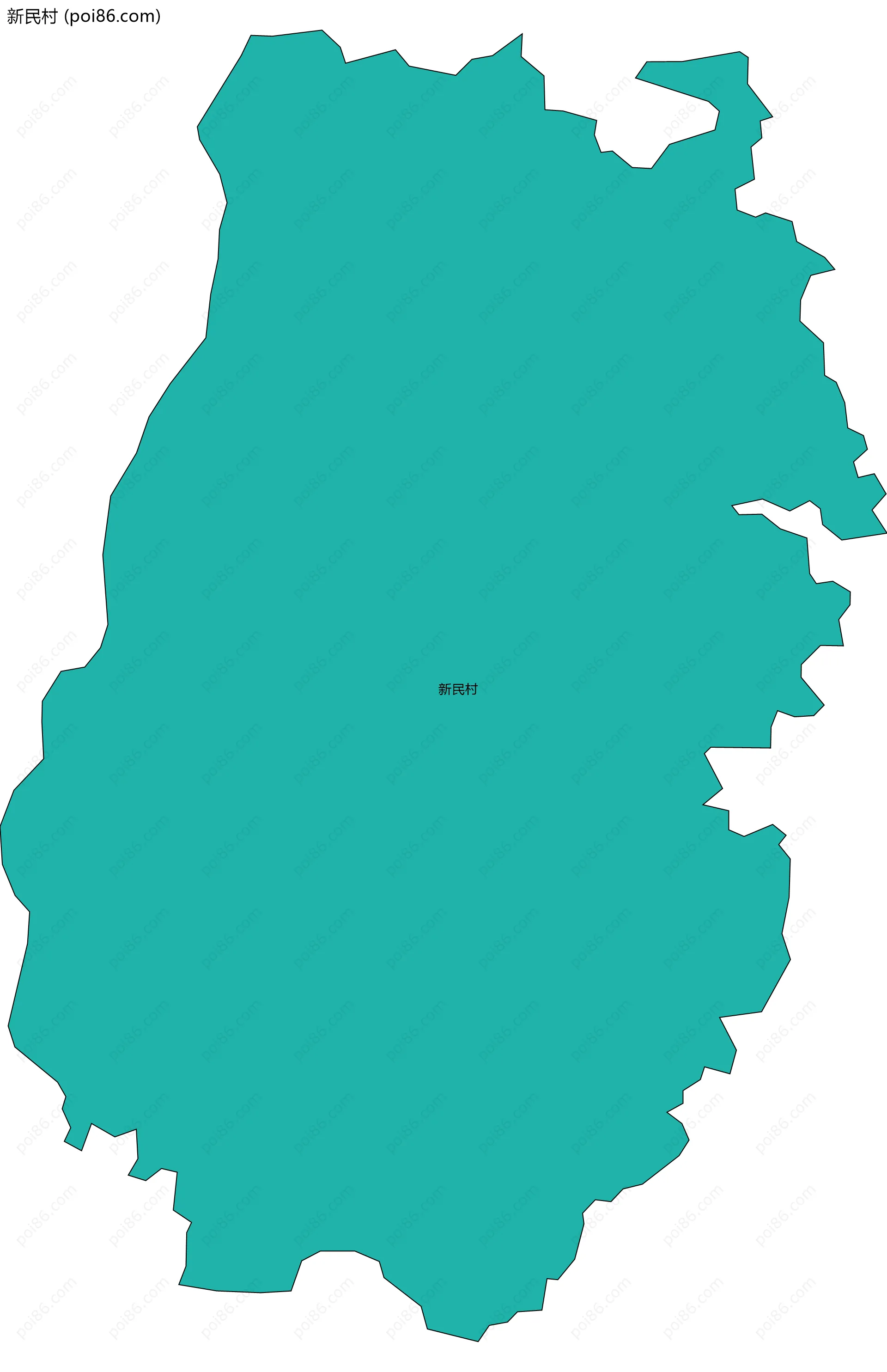 新民村边界地图