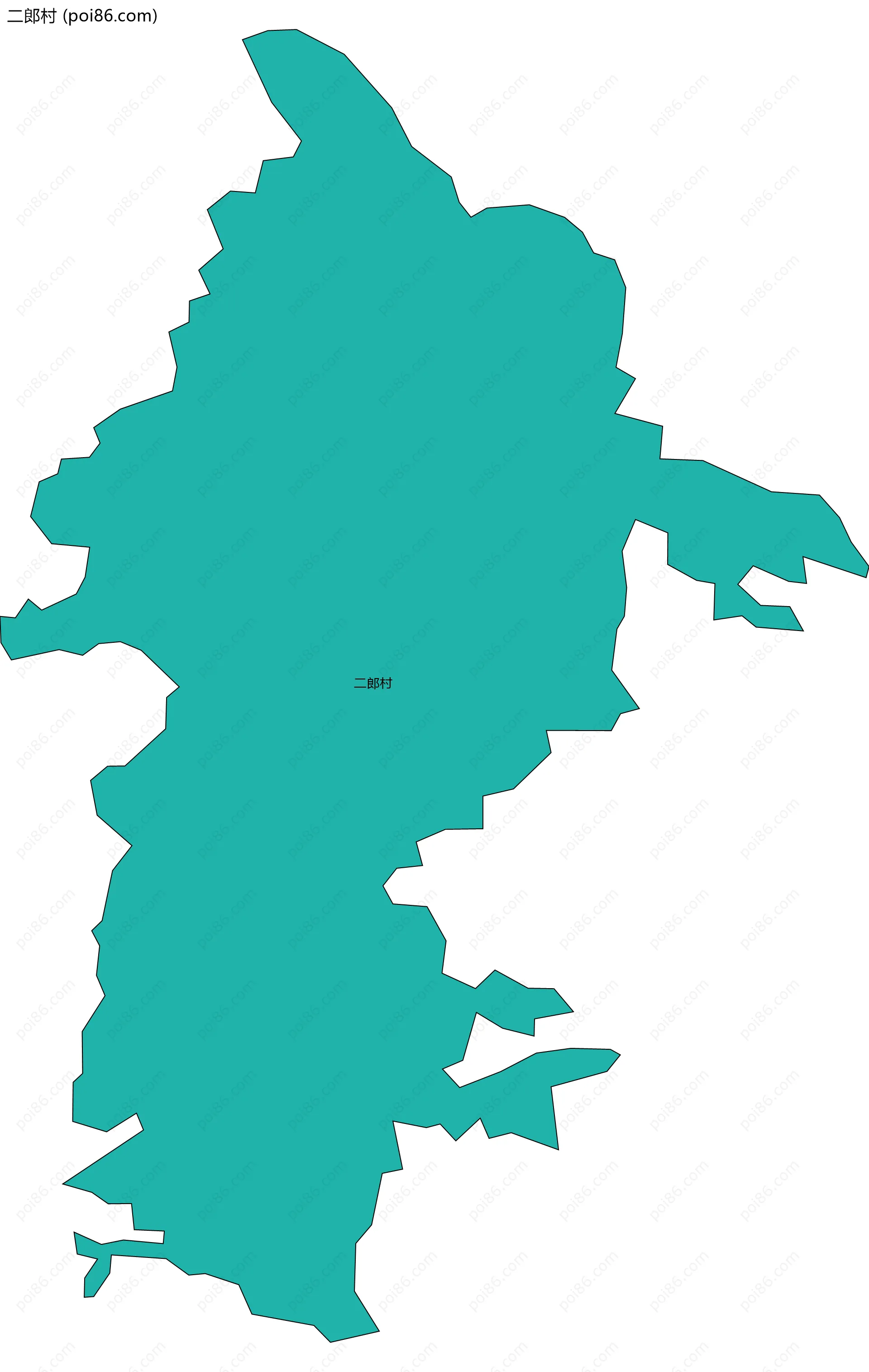 二郎村边界地图