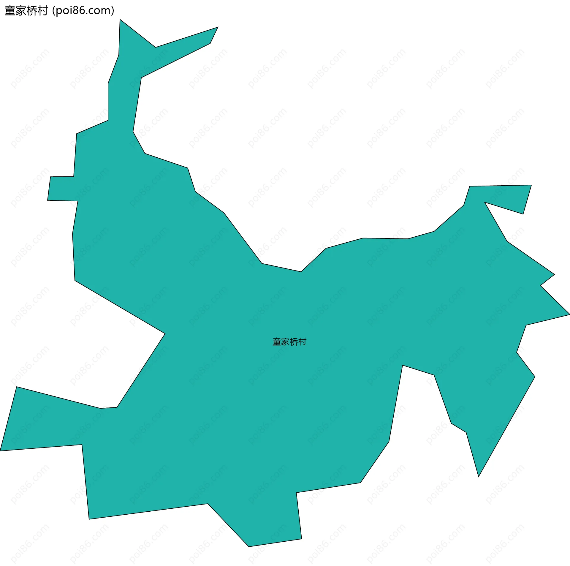 童家桥村边界地图