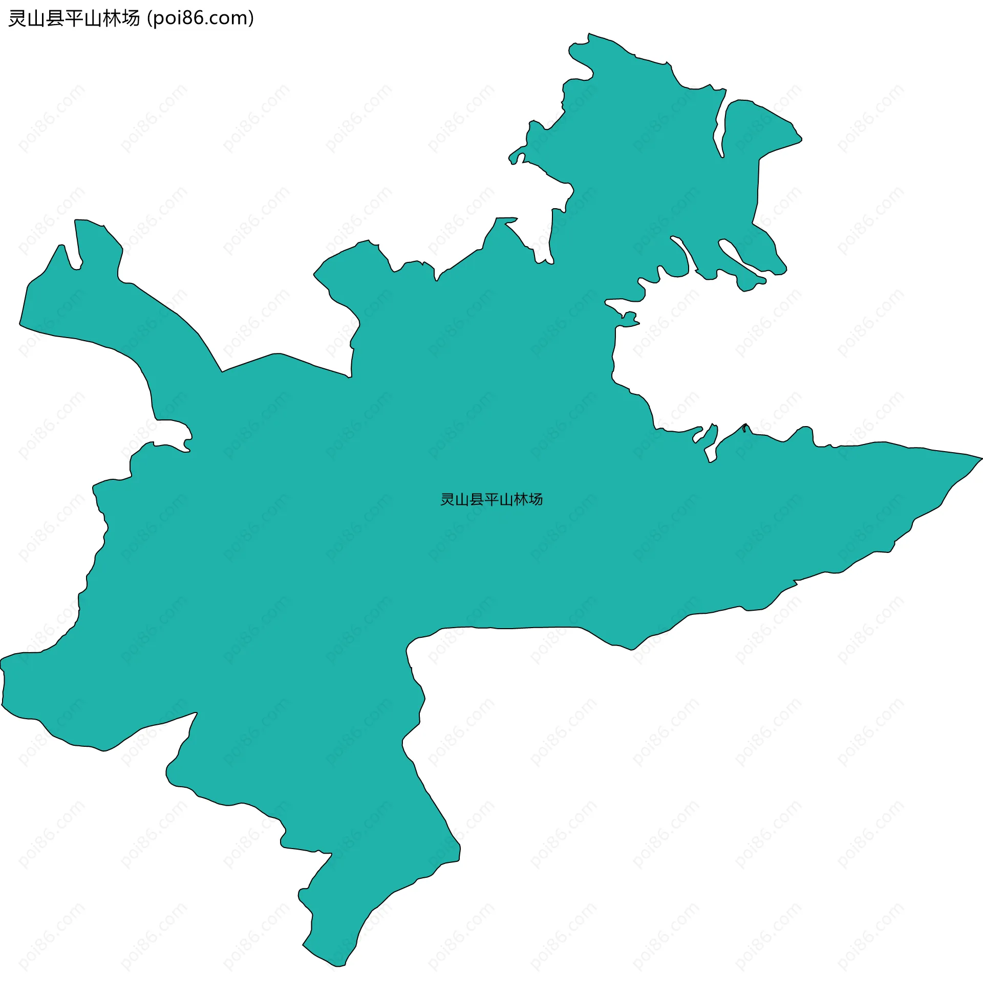 灵山县平山林场边界地图