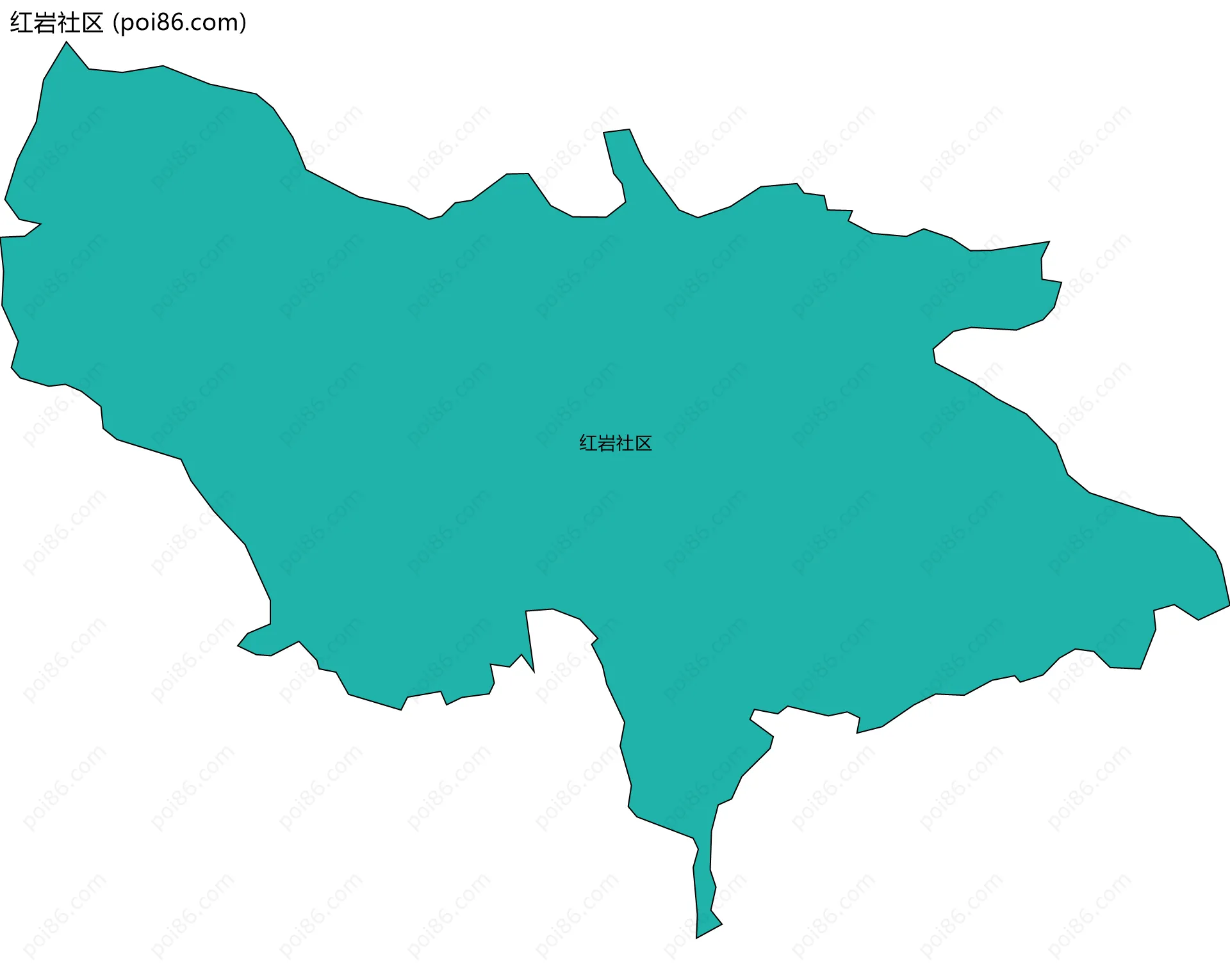红岩社区边界地图