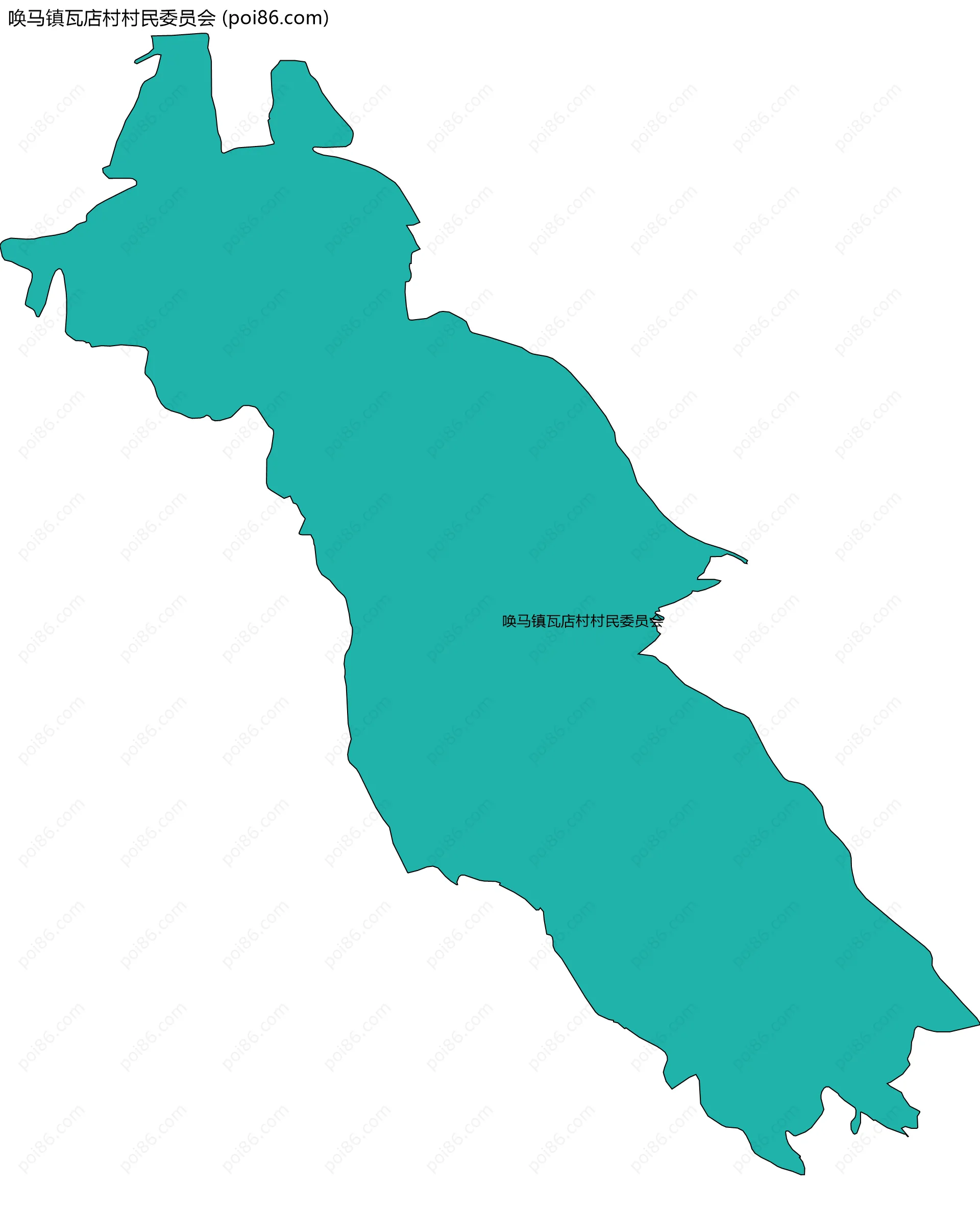 唤马镇瓦店村村民委员会边界地图