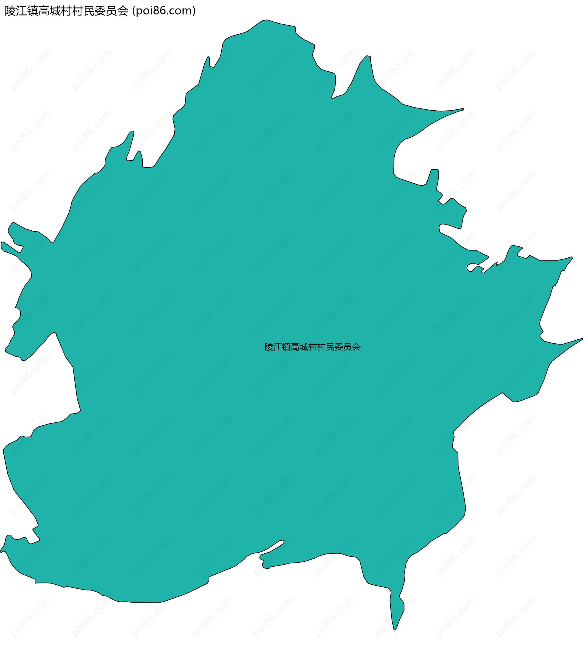 陵江镇高城村村民委员会边界地图