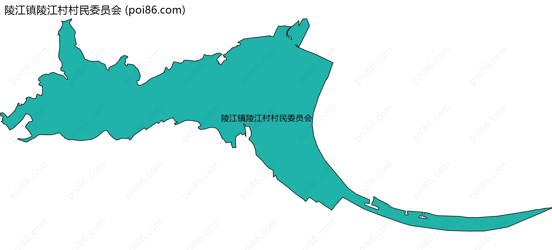 陵江镇陵江村村民委员会边界地图