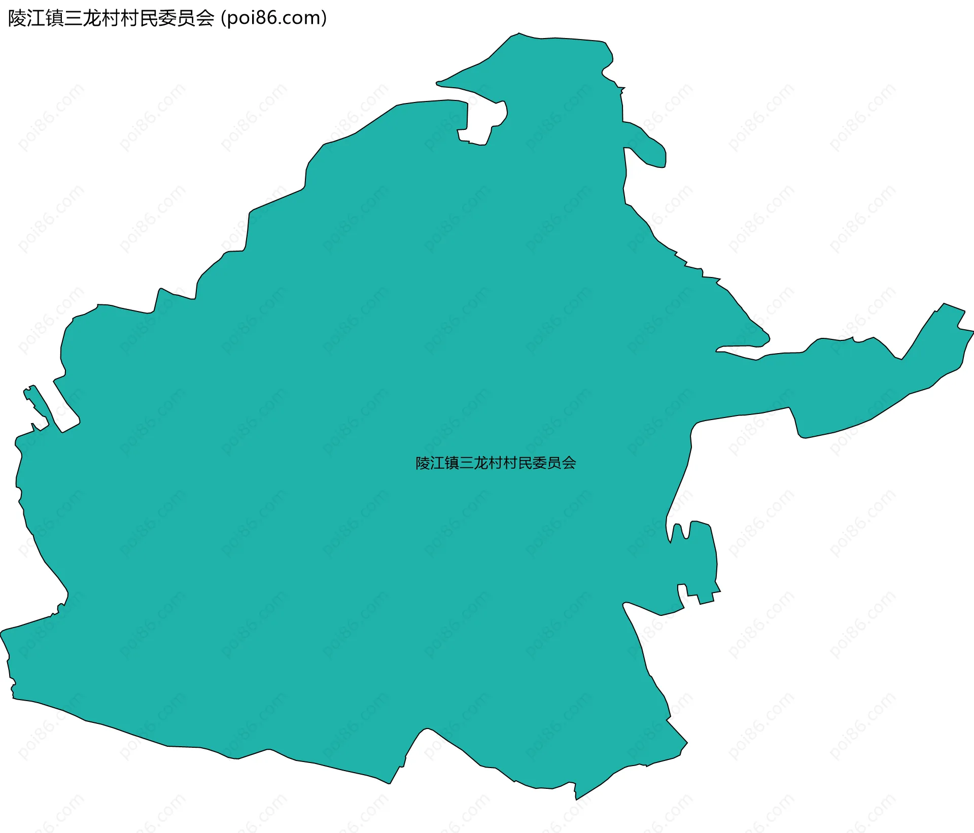 陵江镇三龙村村民委员会边界地图