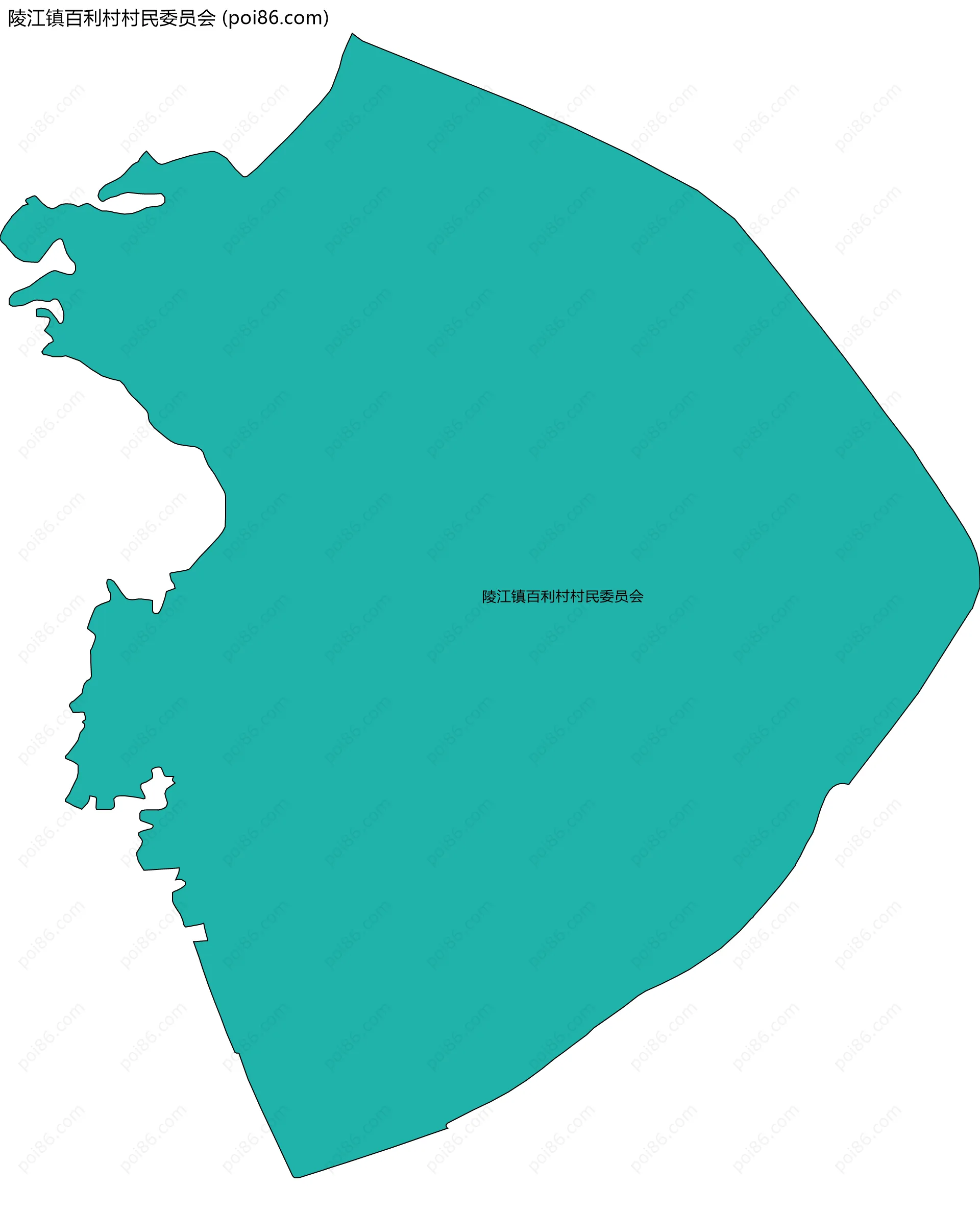 陵江镇百利村村民委员会边界地图