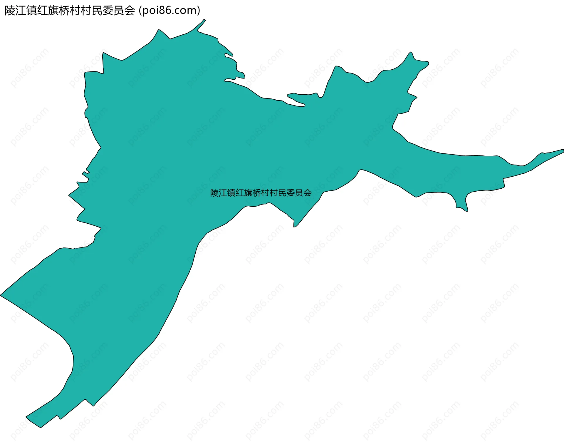 陵江镇红旗桥村村民委员会边界地图