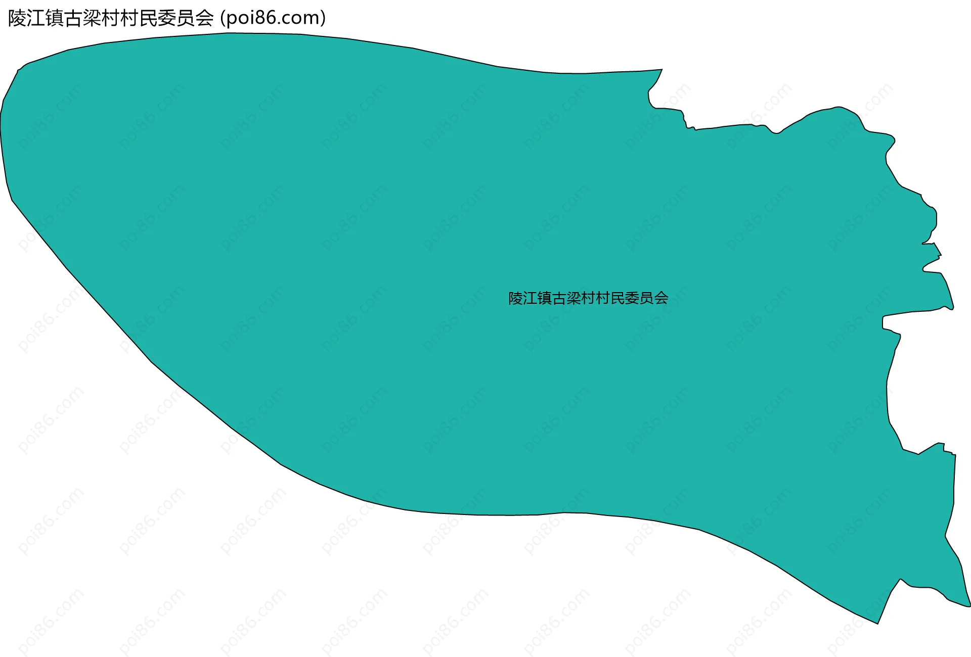 陵江镇古梁村村民委员会边界地图