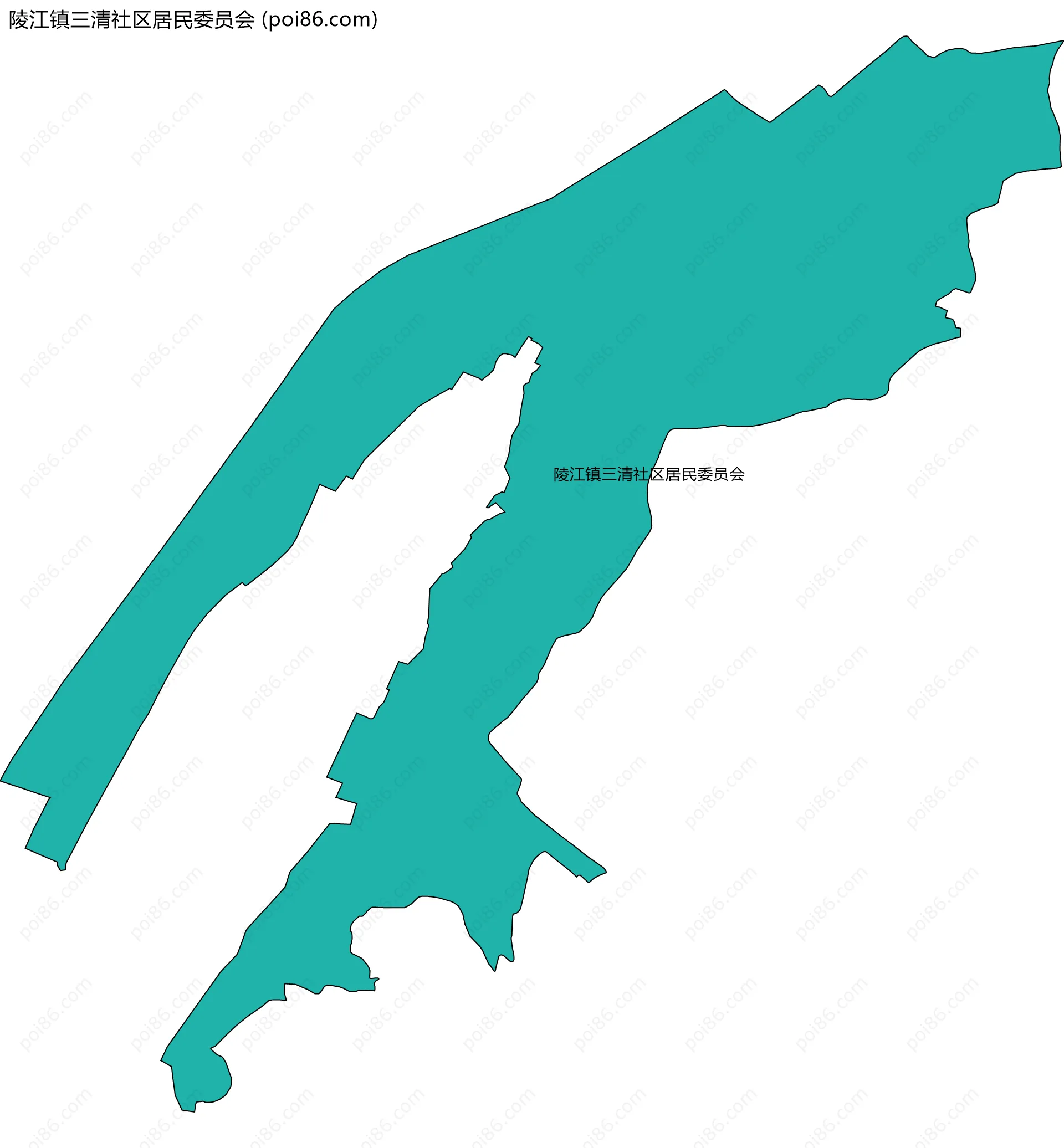 陵江镇三清社区居民委员会边界地图
