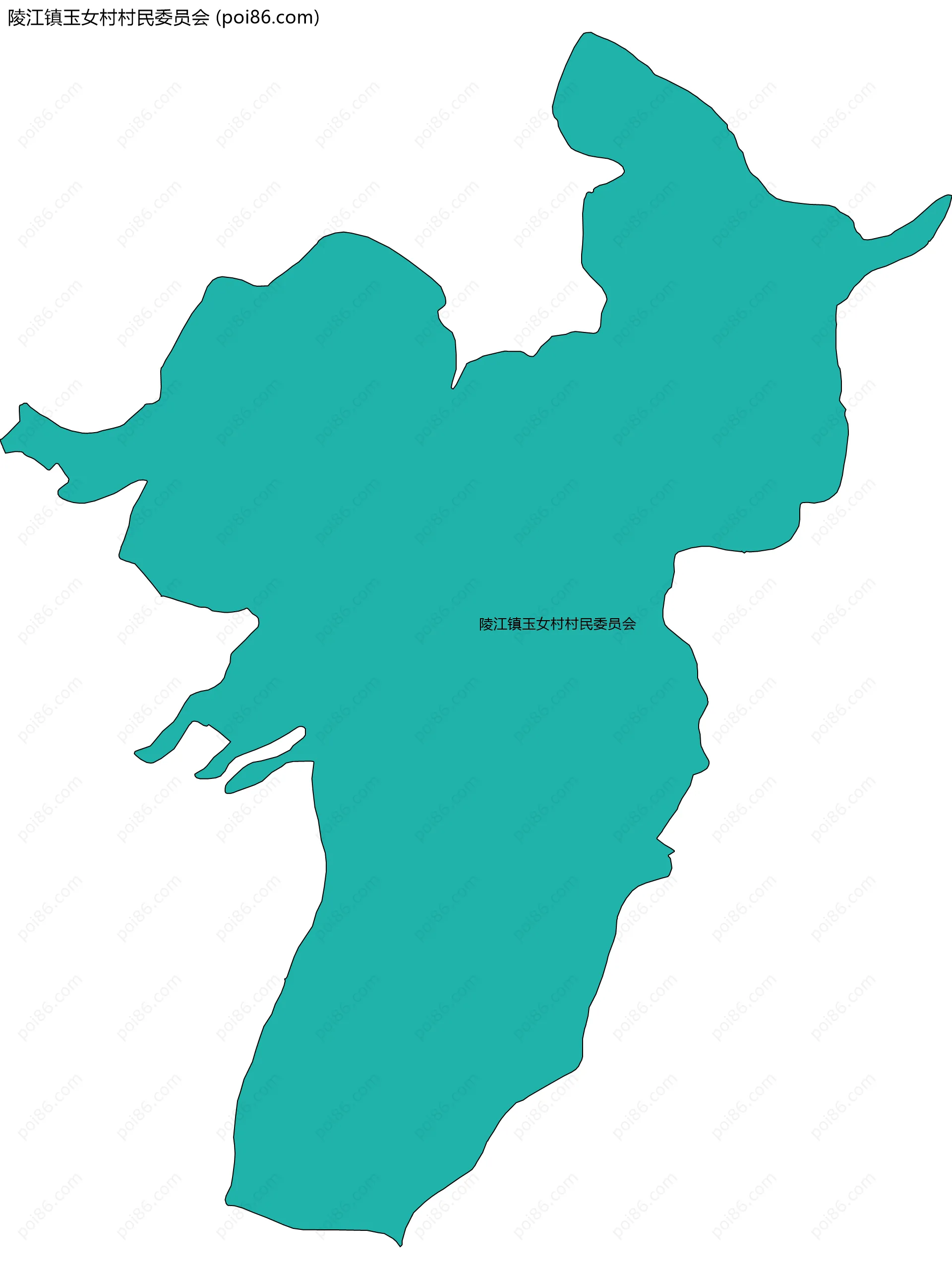 陵江镇玉女村村民委员会边界地图