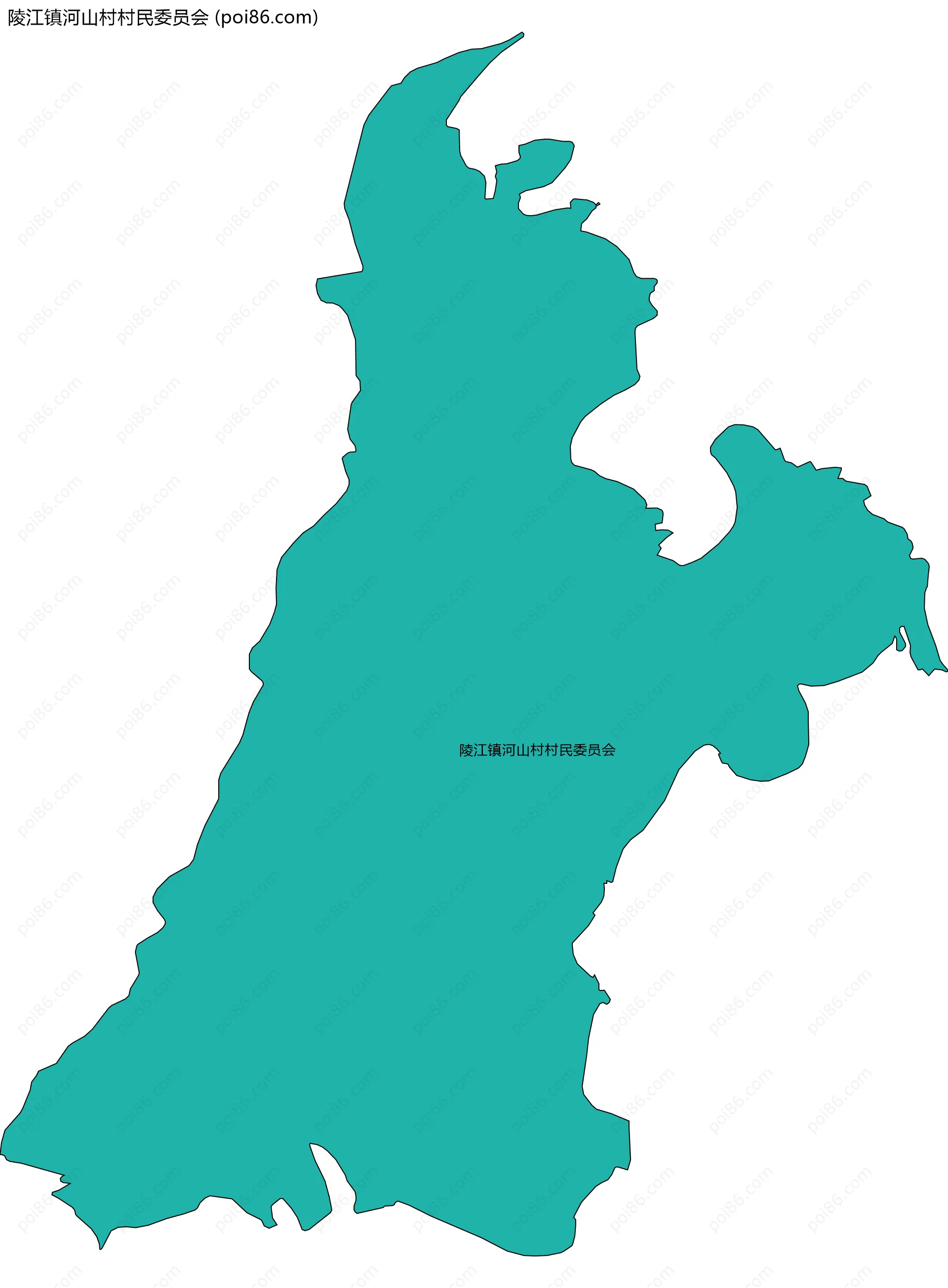 陵江镇河山村村民委员会边界地图