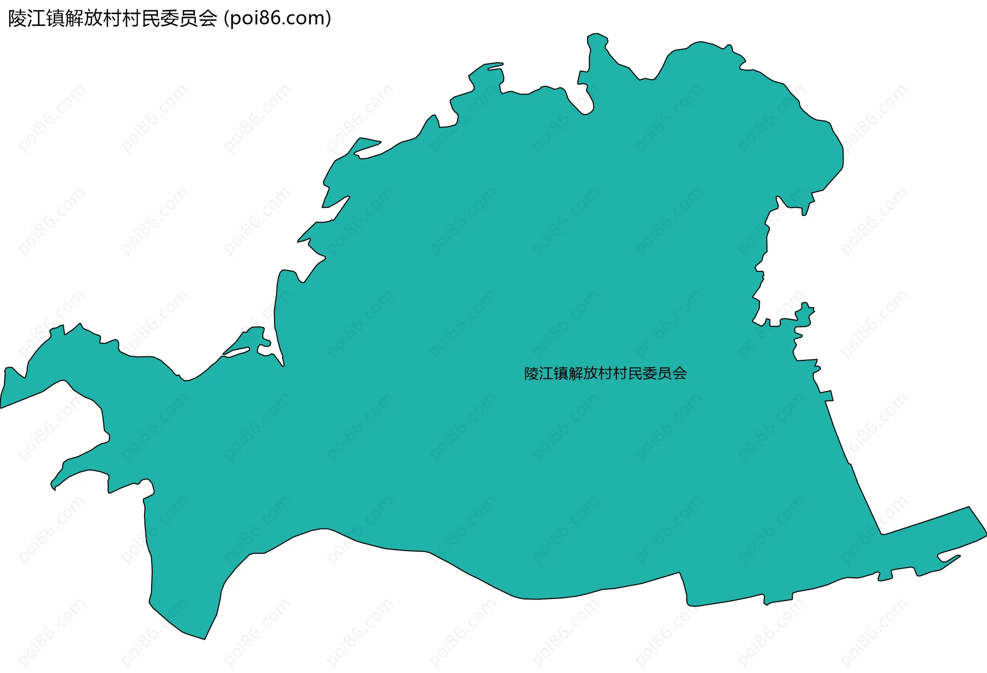 陵江镇解放村村民委员会边界地图