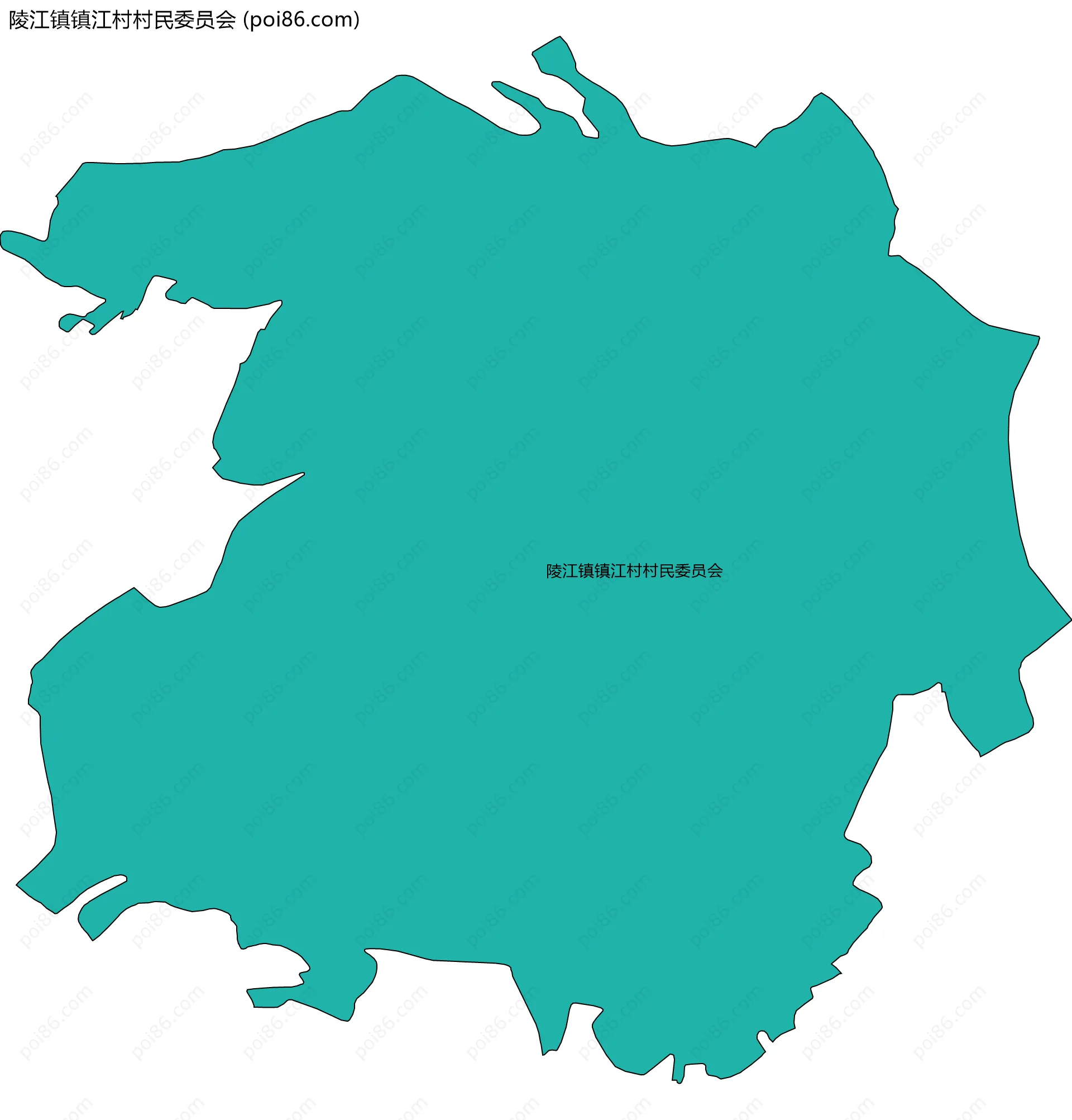 陵江镇镇江村村民委员会边界地图