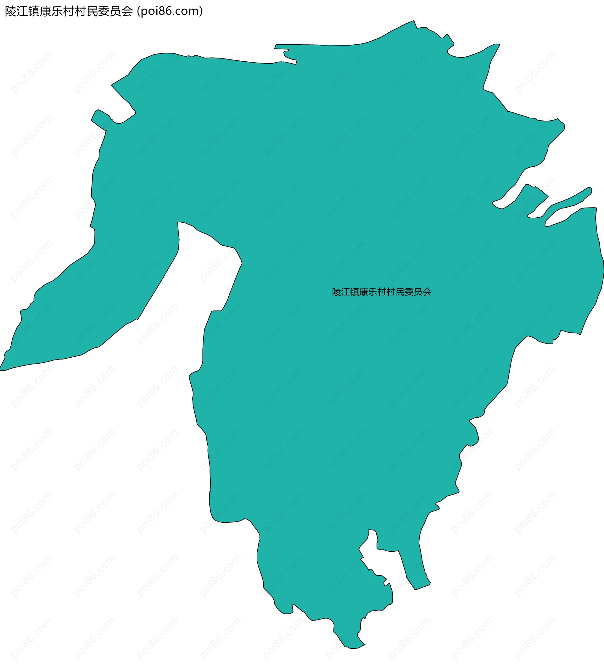 陵江镇康乐村村民委员会边界地图