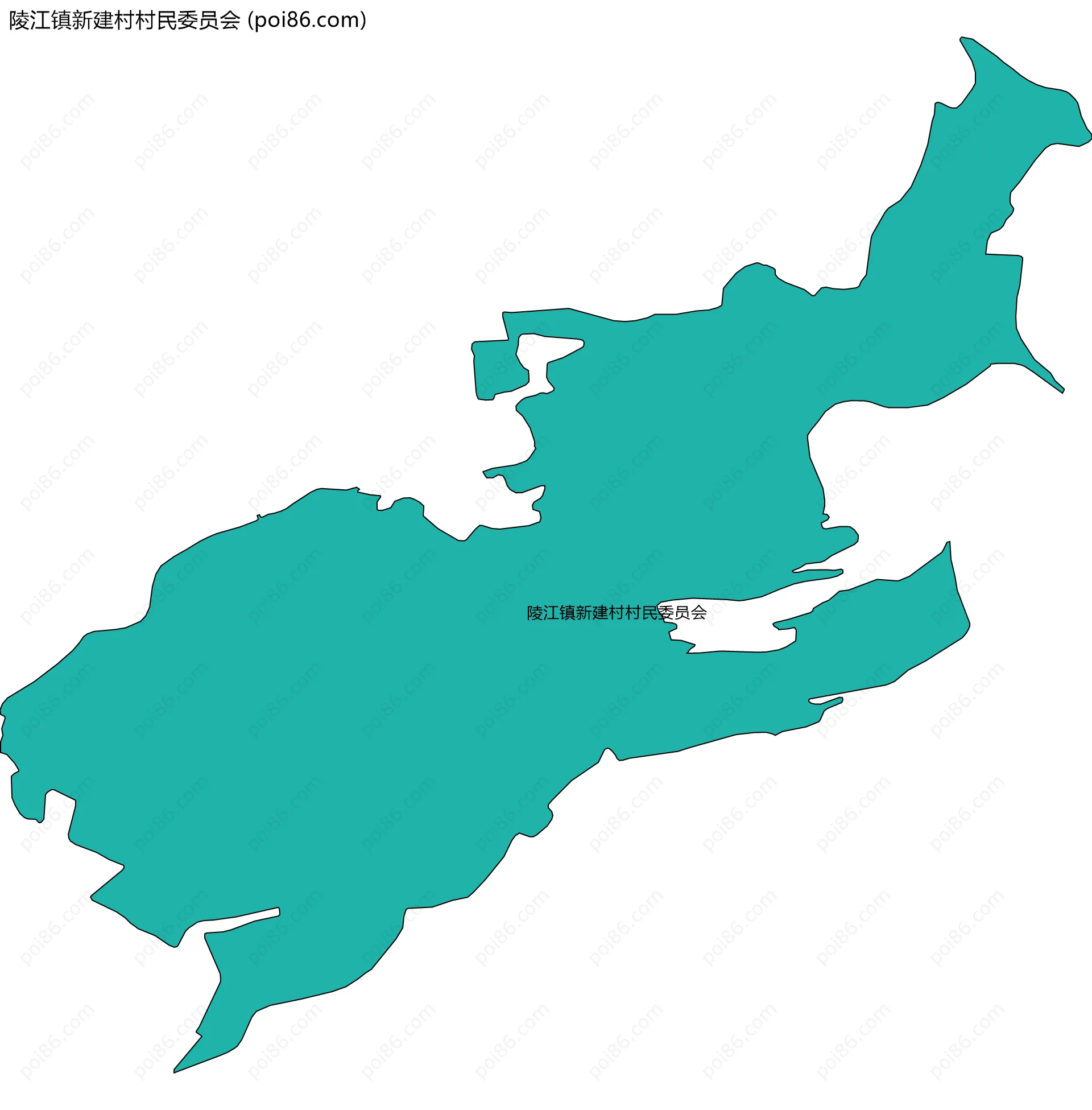 陵江镇新建村村民委员会边界地图