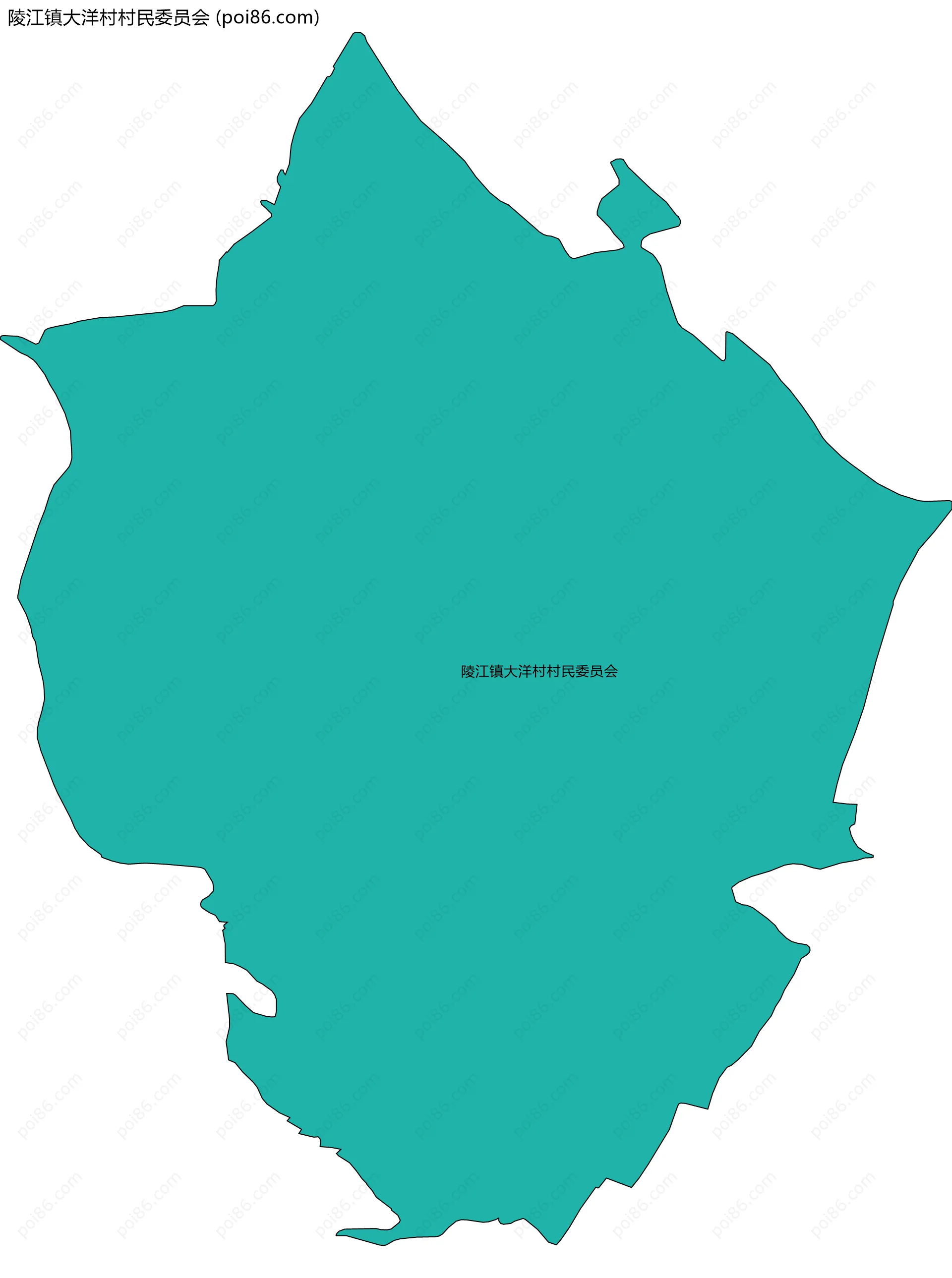 陵江镇大洋村村民委员会边界地图