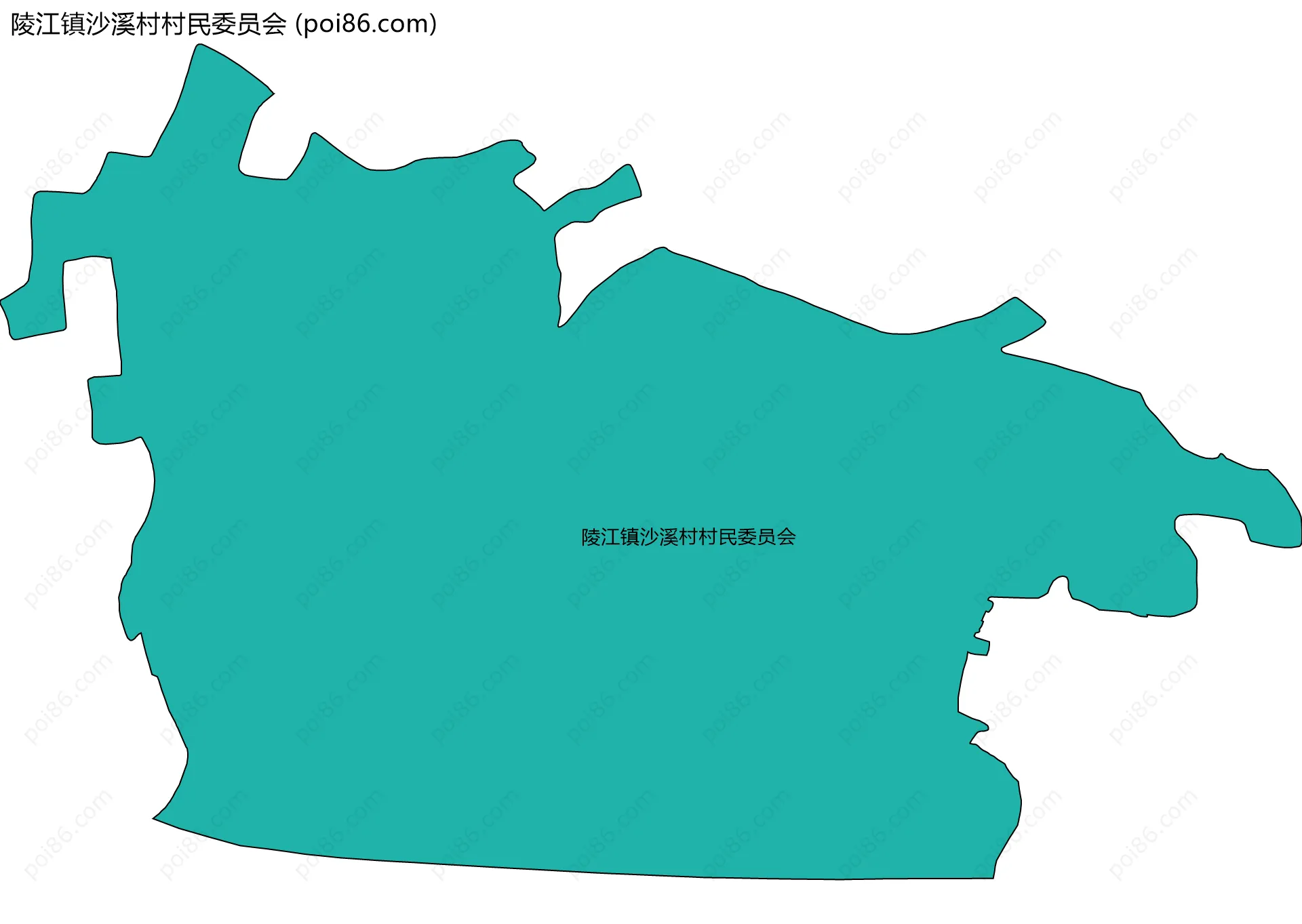 陵江镇沙溪村村民委员会边界地图