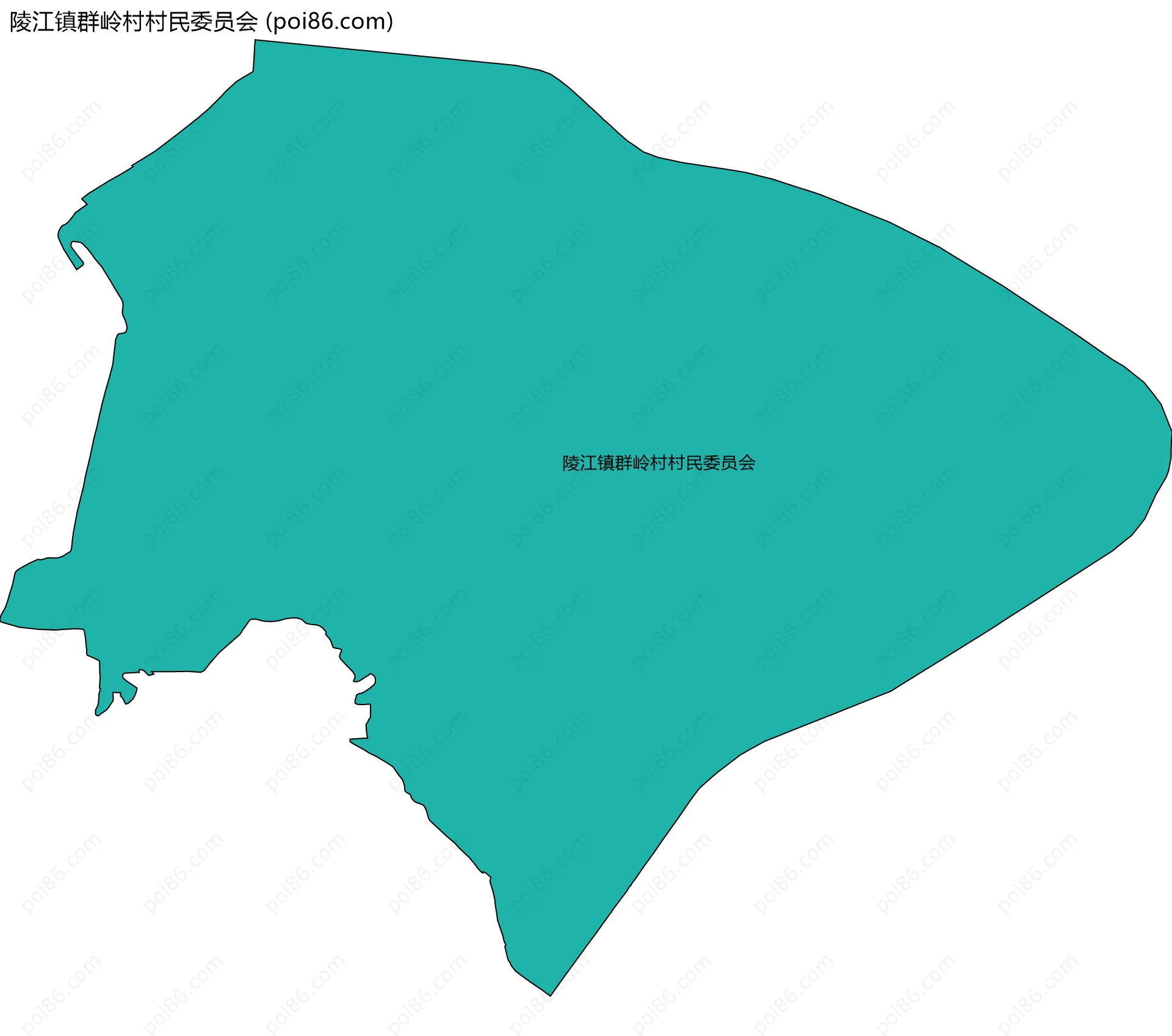 陵江镇群岭村村民委员会边界地图