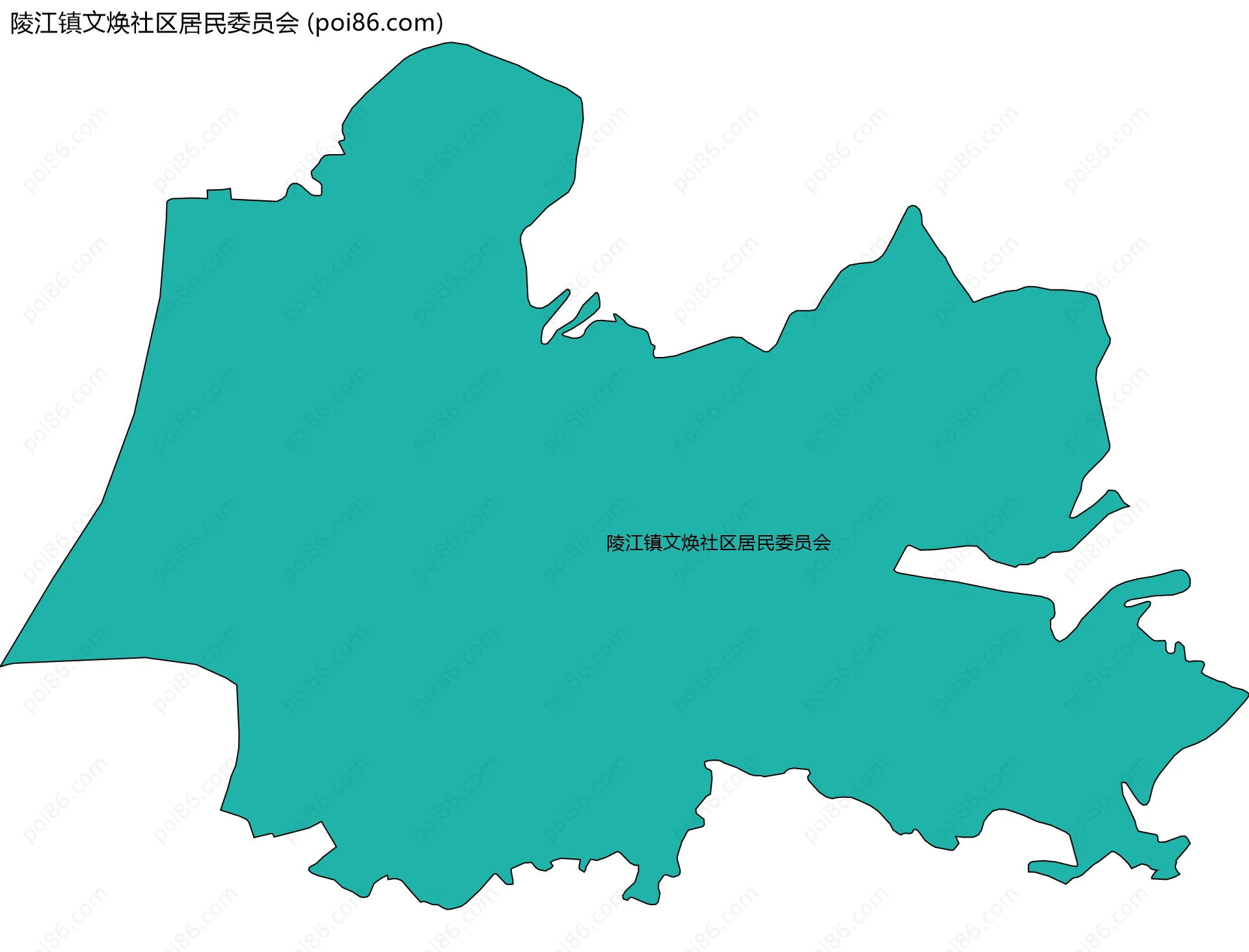 陵江镇文焕社区居民委员会边界地图